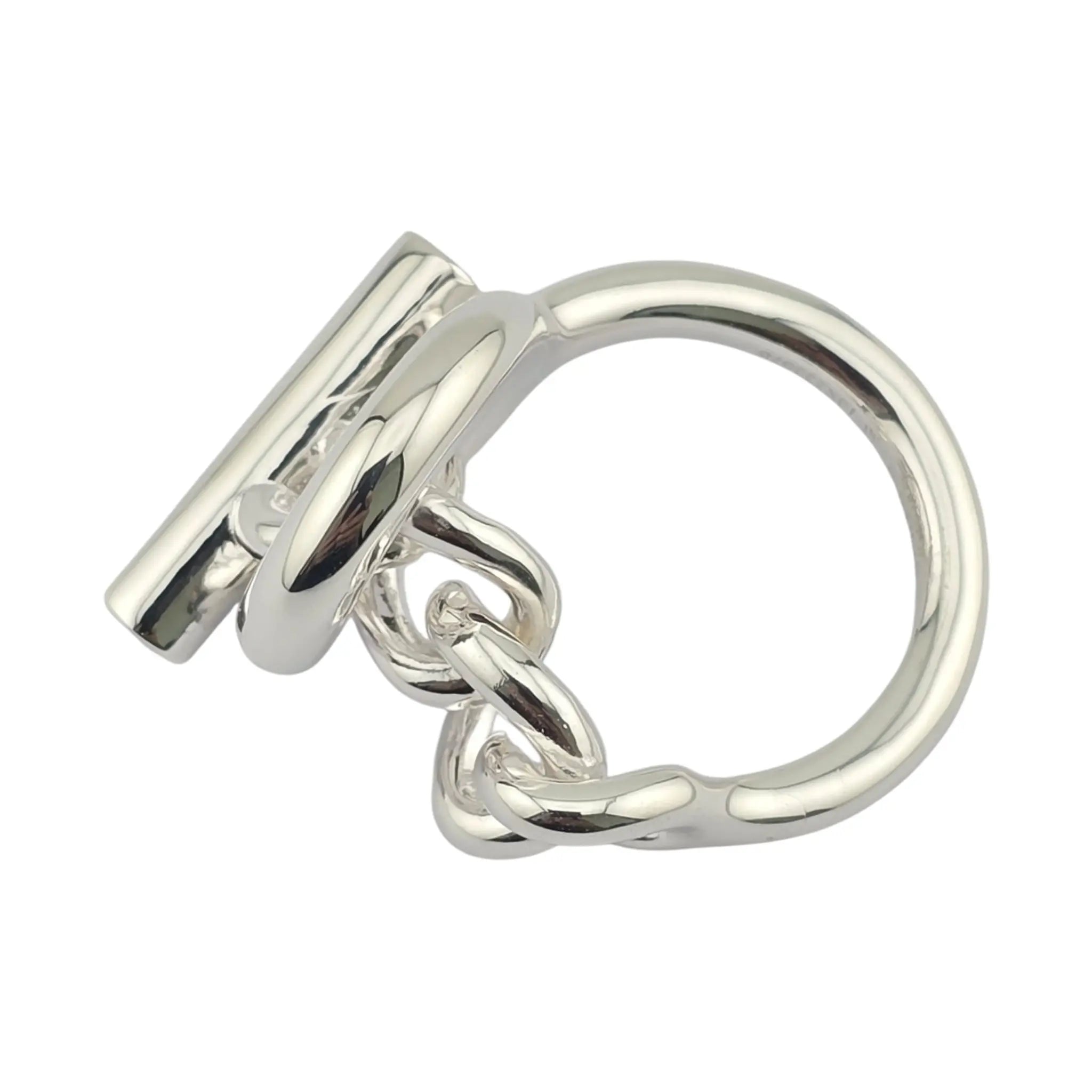 Hermes Croisette Large Sterling Silver Ring HERMES