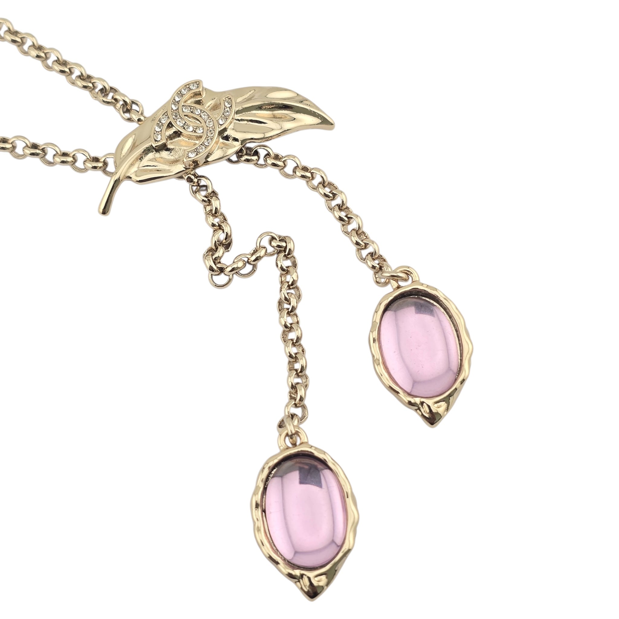 Chanel CC Gold Leaf Necklace 2025