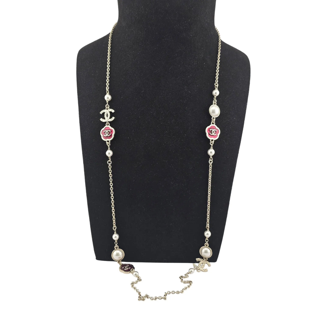 Chanel CC Faux Pearl Metal Long Necklace 2025 CHANEL