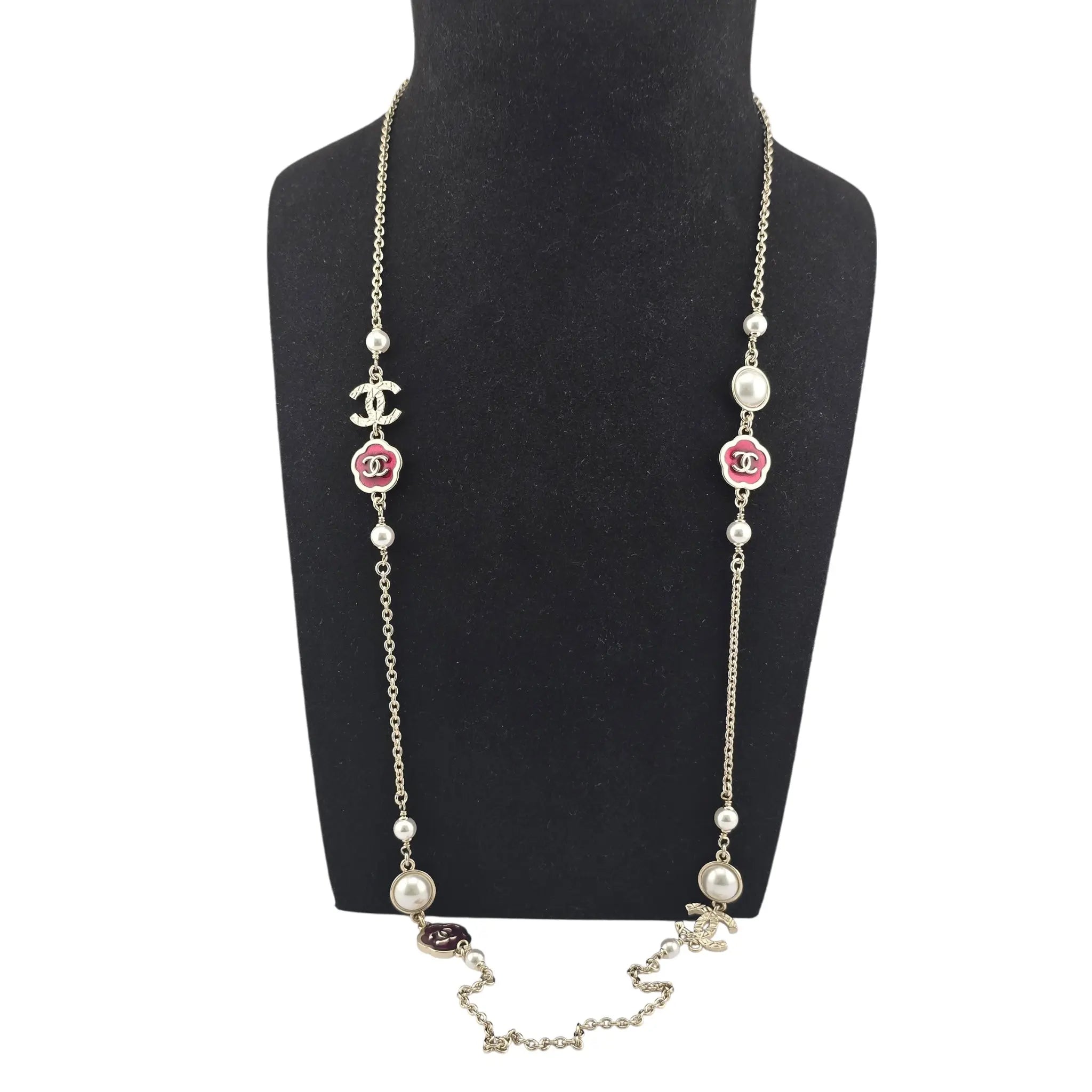 Chanel CC Faux Pearl Metal Long Necklace 2025 CHANEL