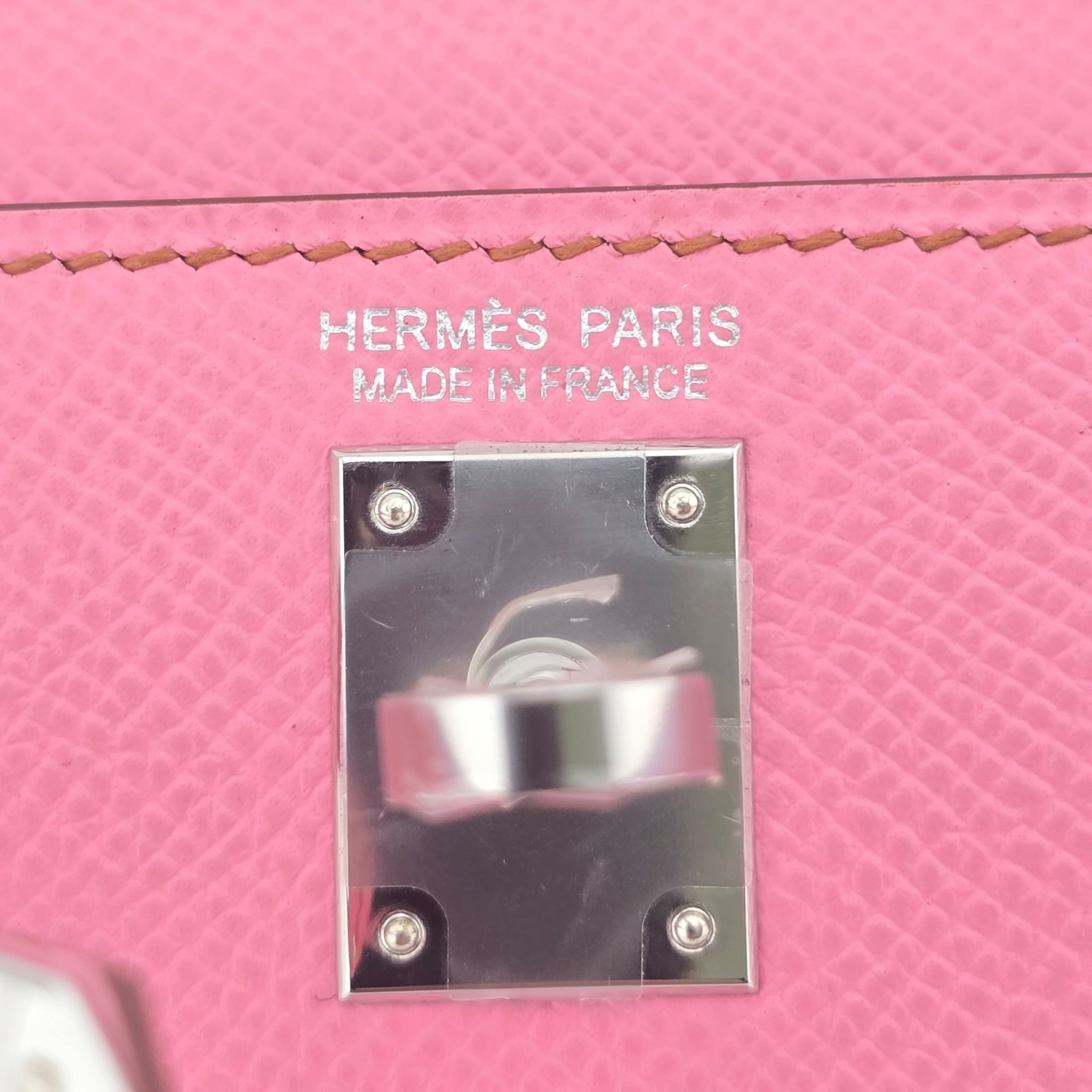 Hermes Mini Kelly II Epsom 5P Bubblegum Pink Palladium Hardware Bag