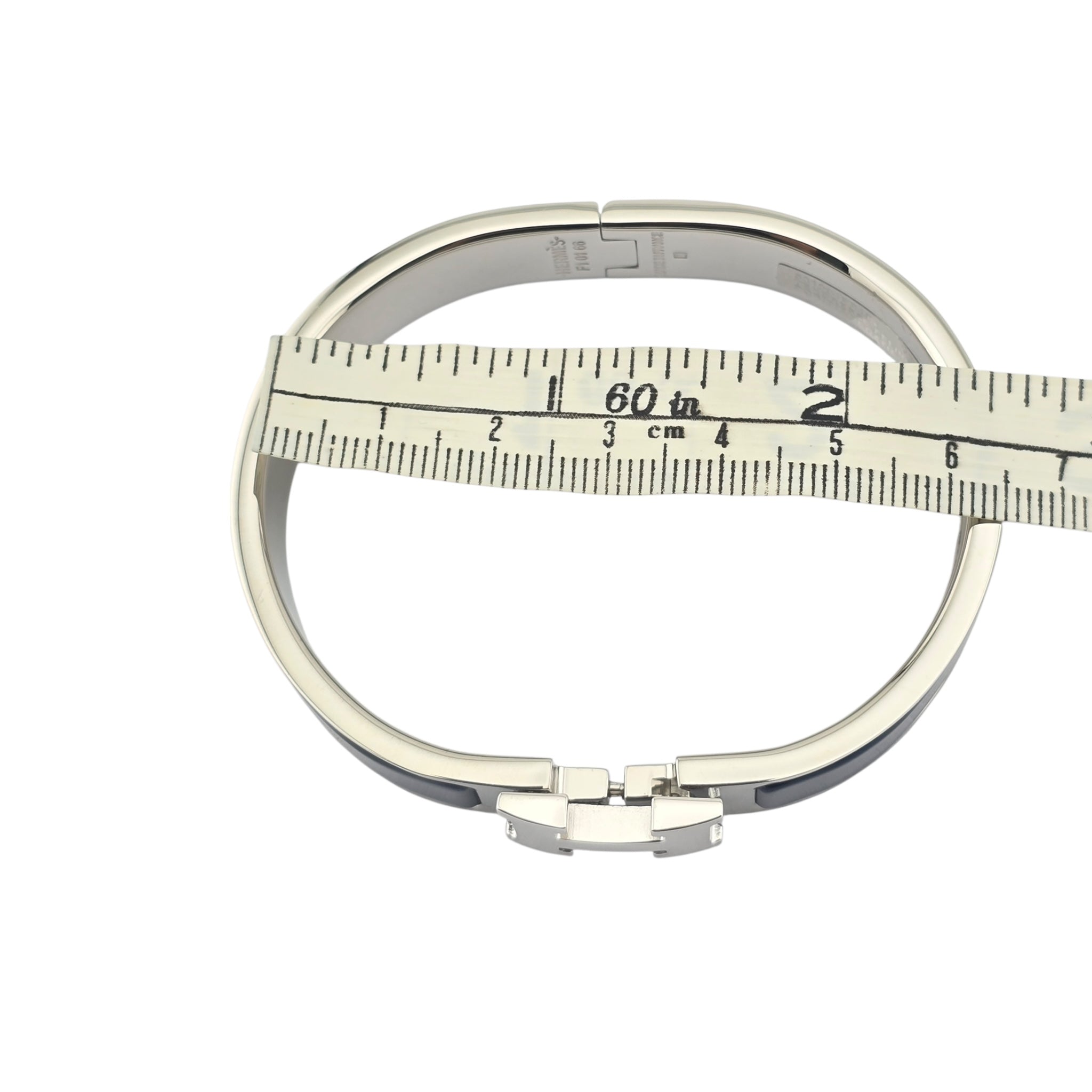 Hermes Clic H Bracelet Navy Blue Palladium GM