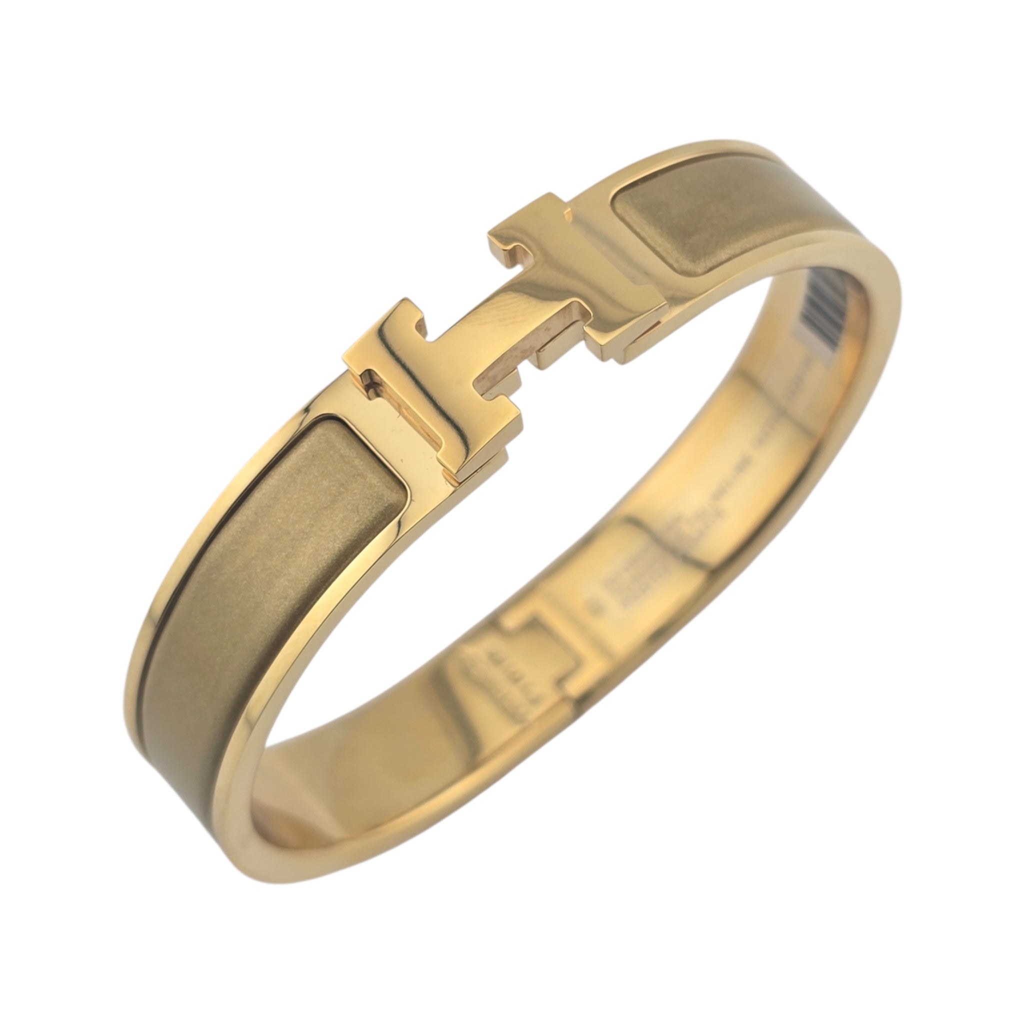 Hermes Clic H Bracelet Glitter Gold GM
