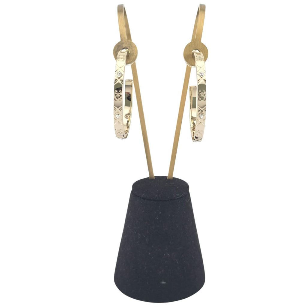 Chanel CC Gold Hoop Metal Earrings 2025 CHANEL