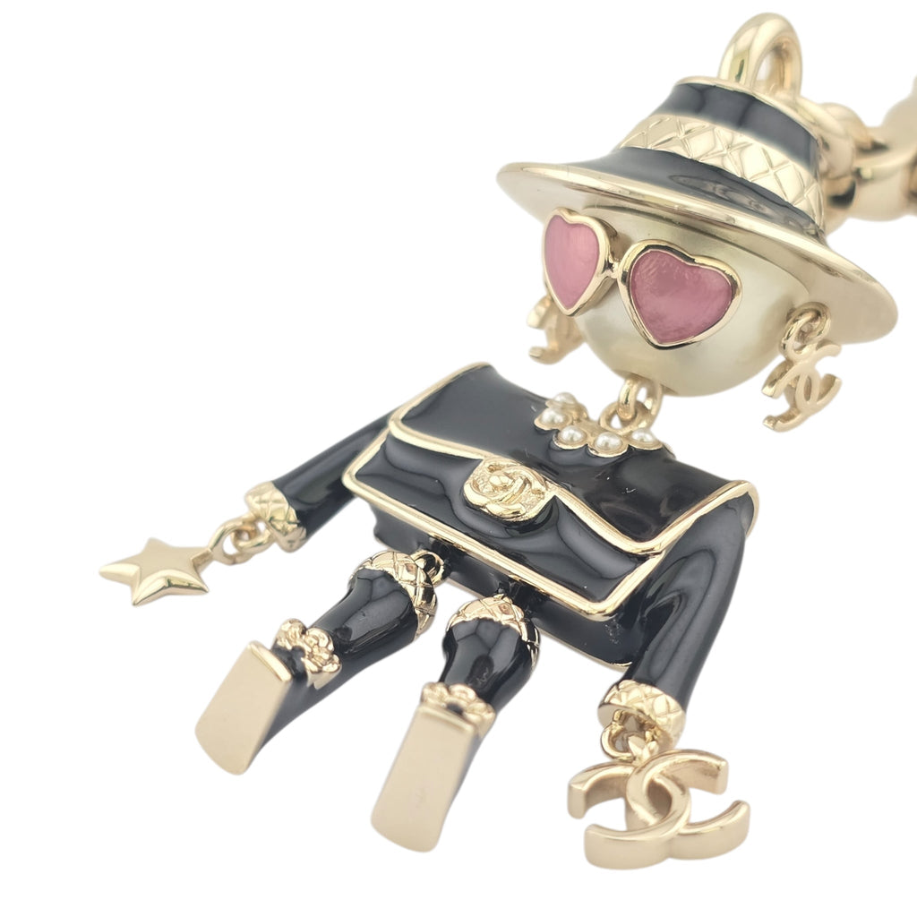 Chanel CC Robot Black Key Ring Bag Charm 25B CHANEL