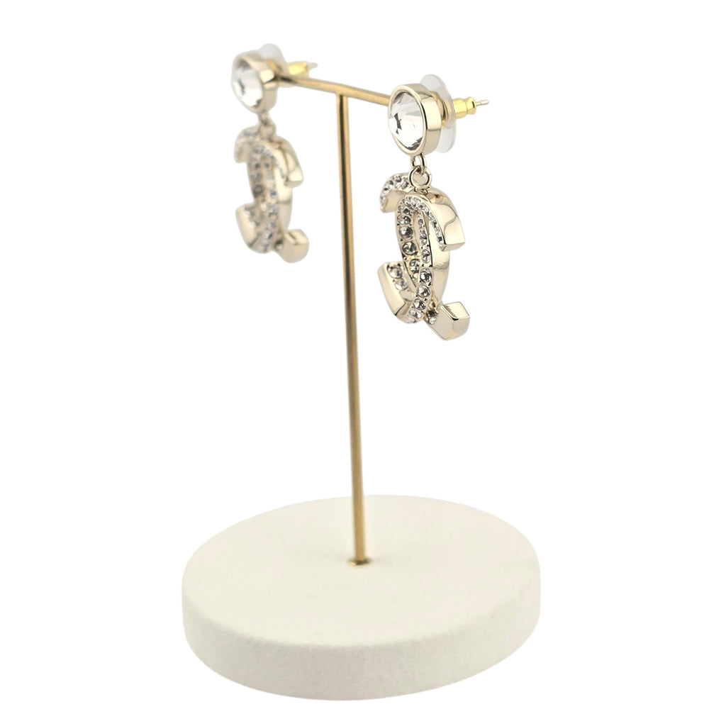 Chanel CC Gold Crystal Earrings 2023 CHANEL