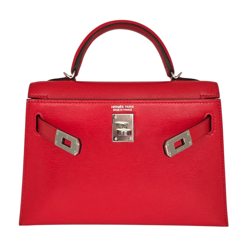 Hermes Mini Kelly II Rouge De Coeur Chèvre Chamkila Palladium Hardware HERMES