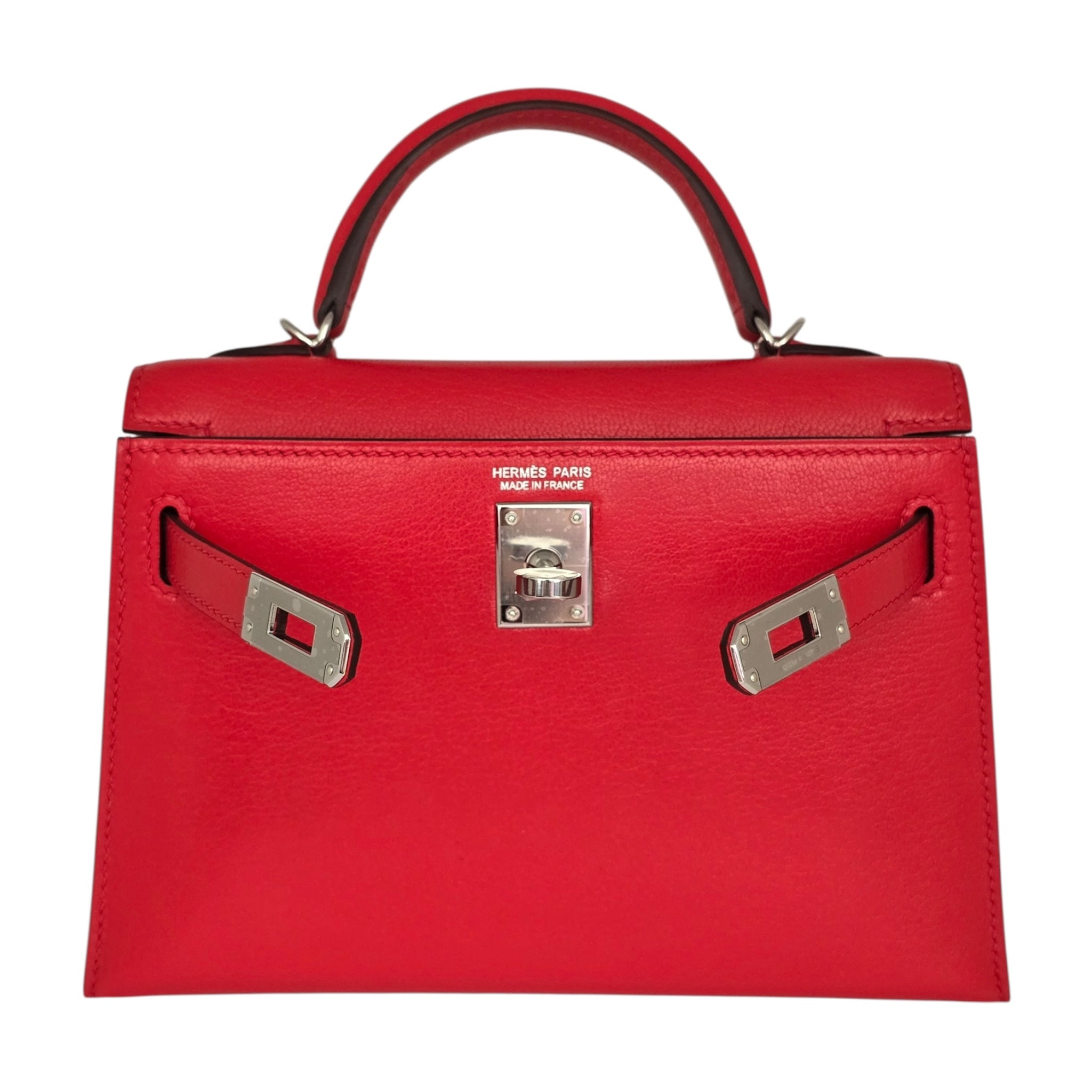 Hermes Mini Kelly II Rouge De Coeur Chèvre Chamkila Palladium Hardware HERMES