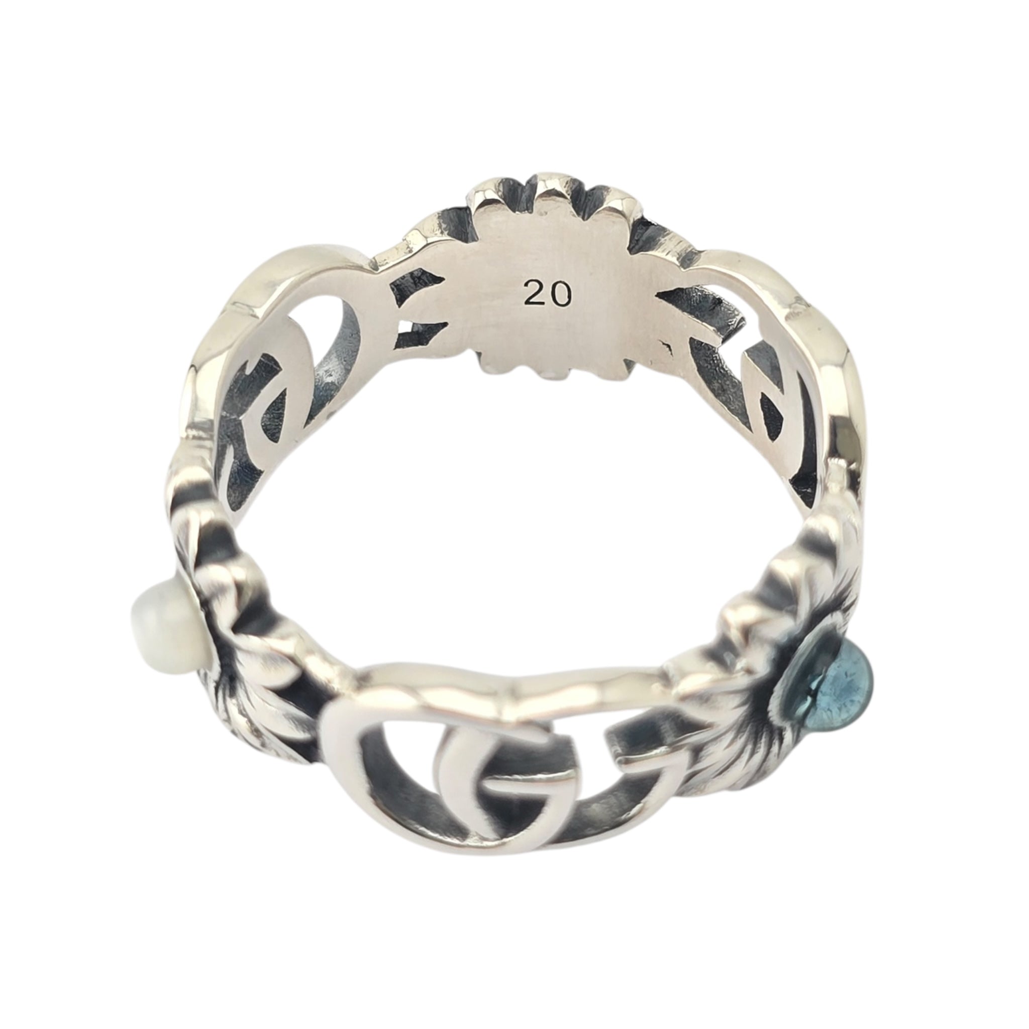 GUCCI GG Marmont Mother of Pearl Silver Ring GUCCI