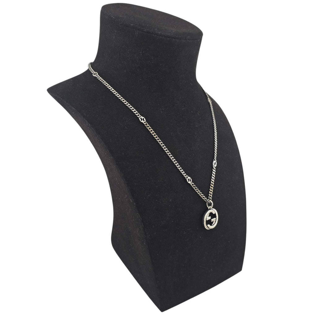 GUCCI GG Interlocking Silver Necklace 50cm GUCCI