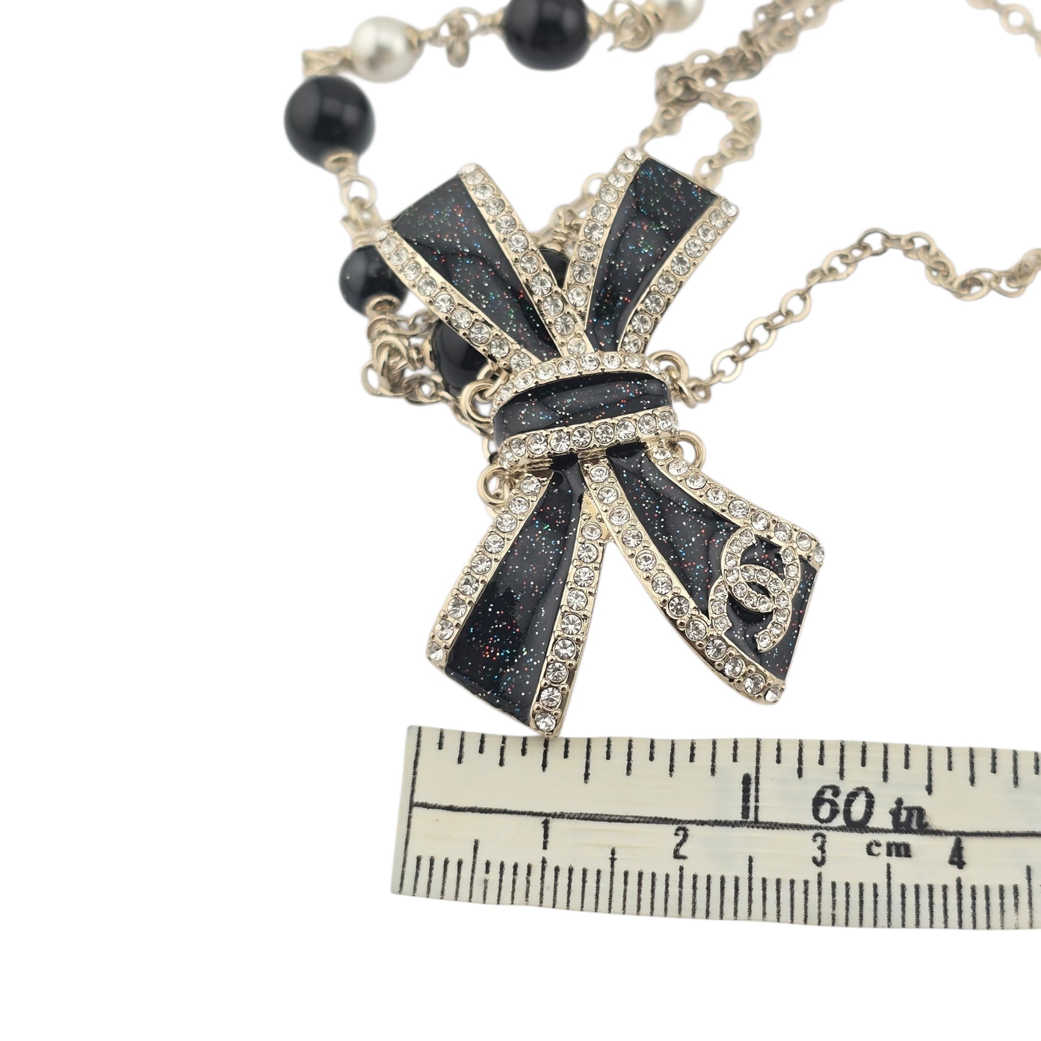Chanel CC Gold Black Bow Necklace 2025 CHANEL