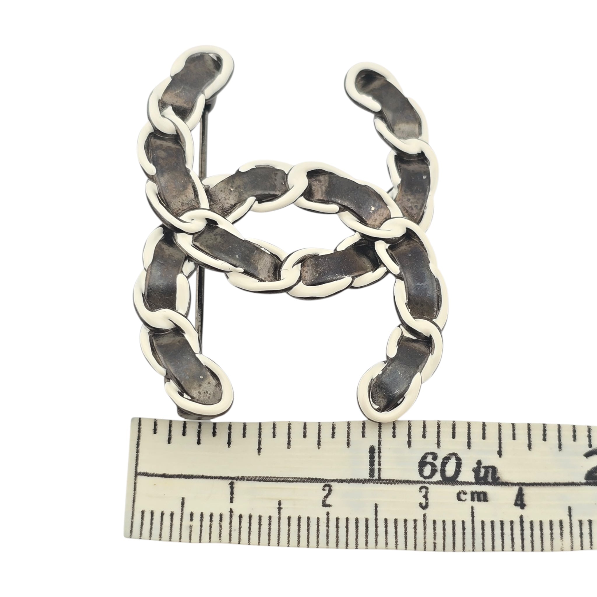 Chanel Metallic Lambskin Chain CC Brooch 2022 CHANEL