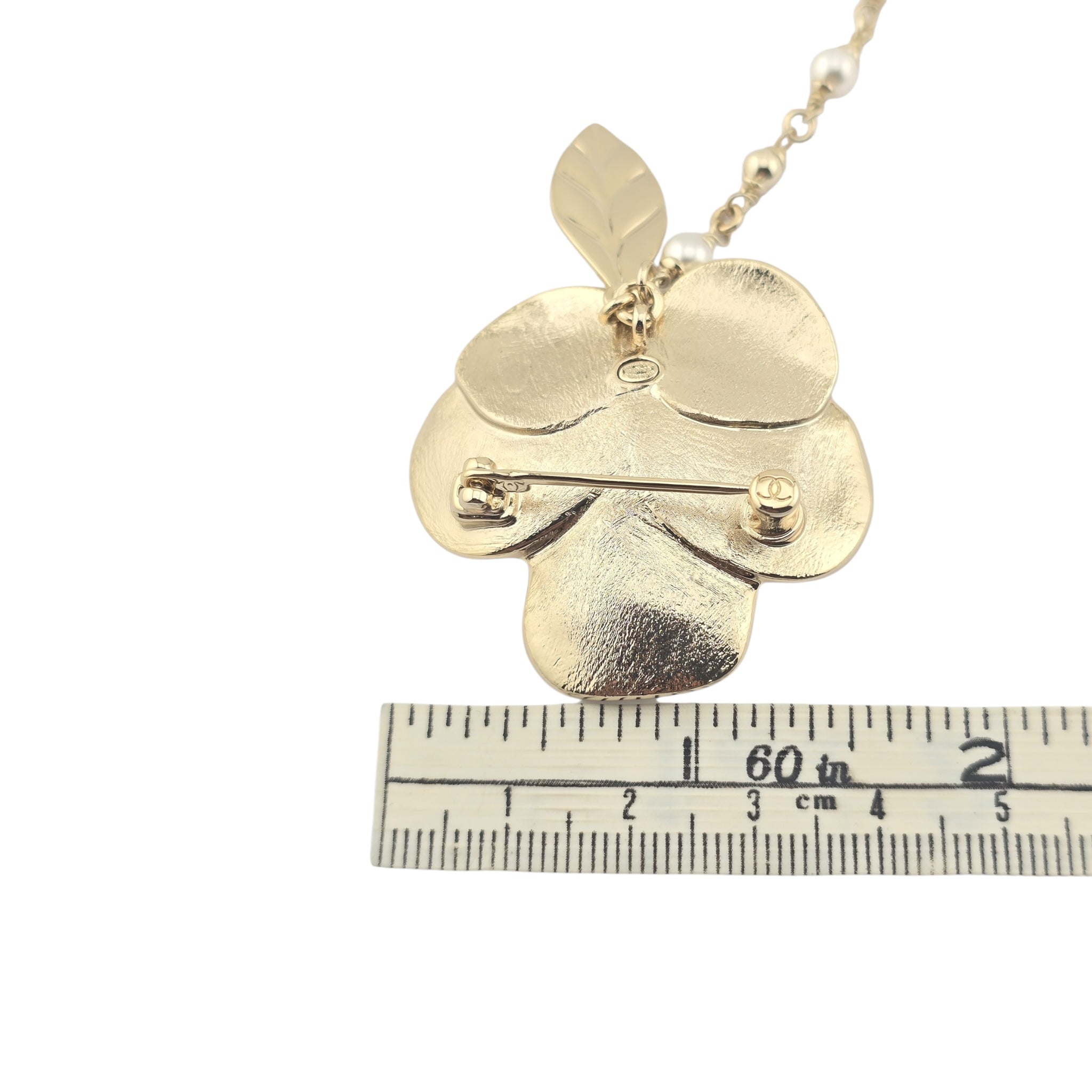 Chanel CC Camelia Chain Gold Brooch 2024 CHANEL