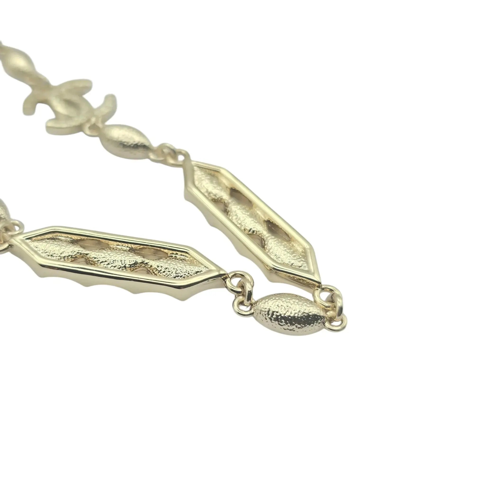 Chanel CC Gold Crystal/Pearl Necklace 2024 CHANEL