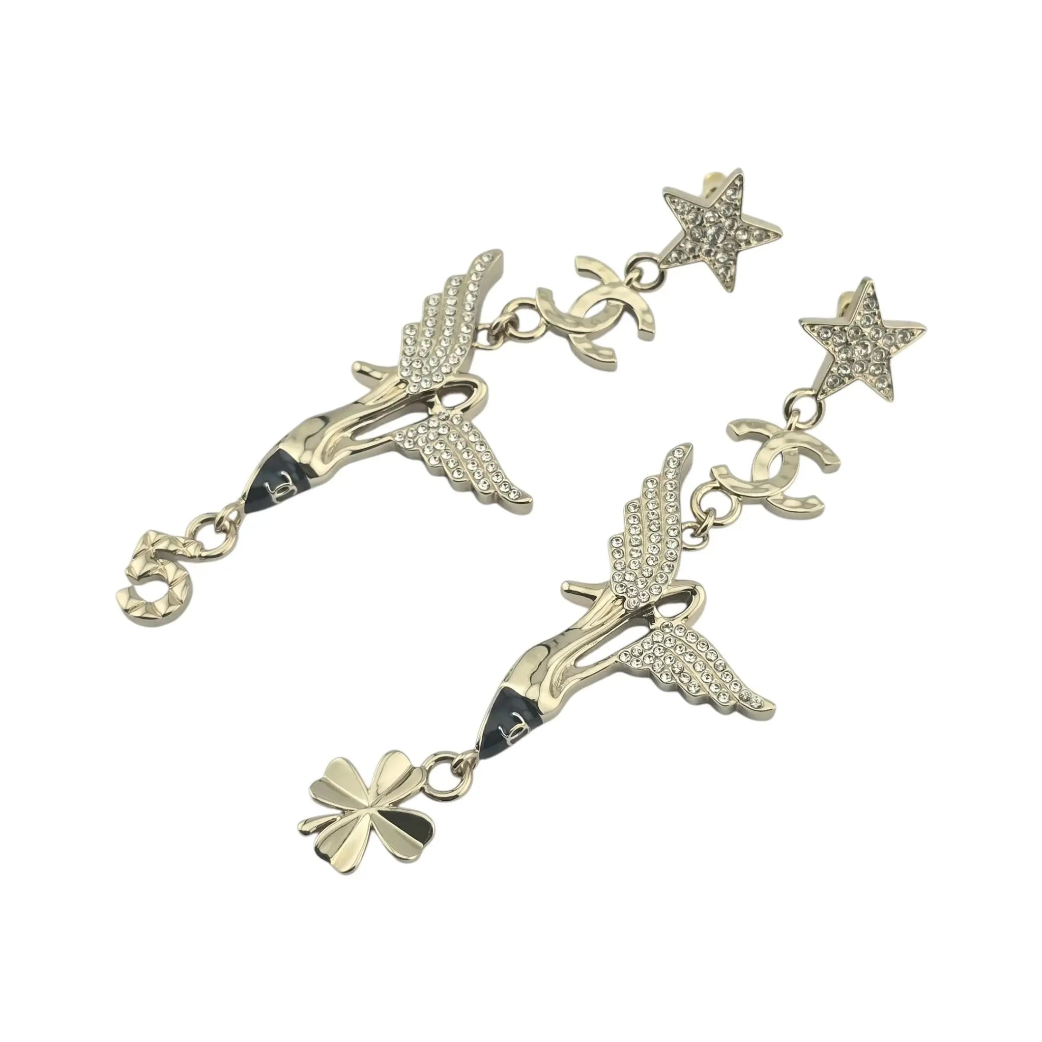 Chanel CC Drop Earrings Heel Wings 2023 CHANEL