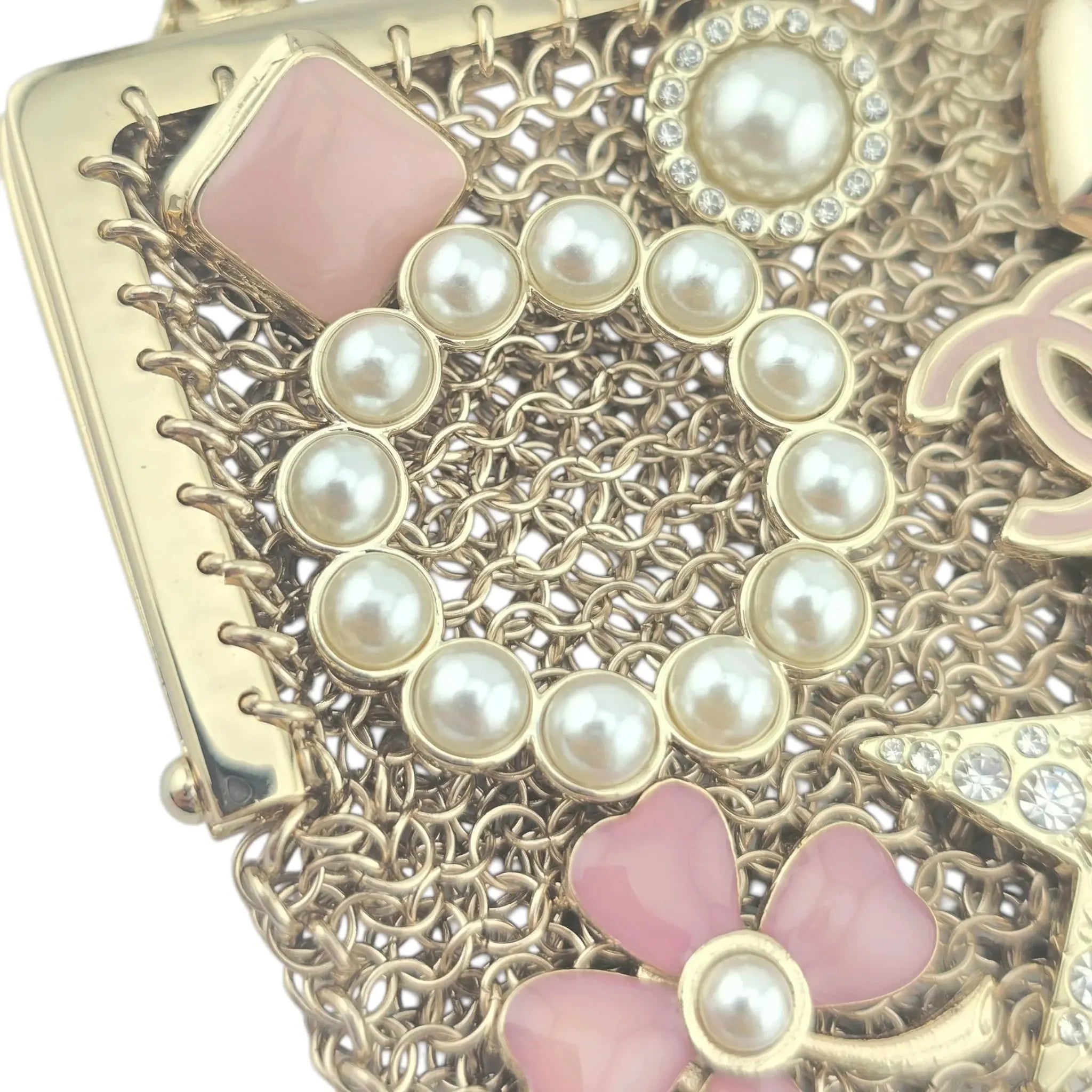 Chanel CC Gold Metal Chain Embellished Mini Frame Pouch CHANEL