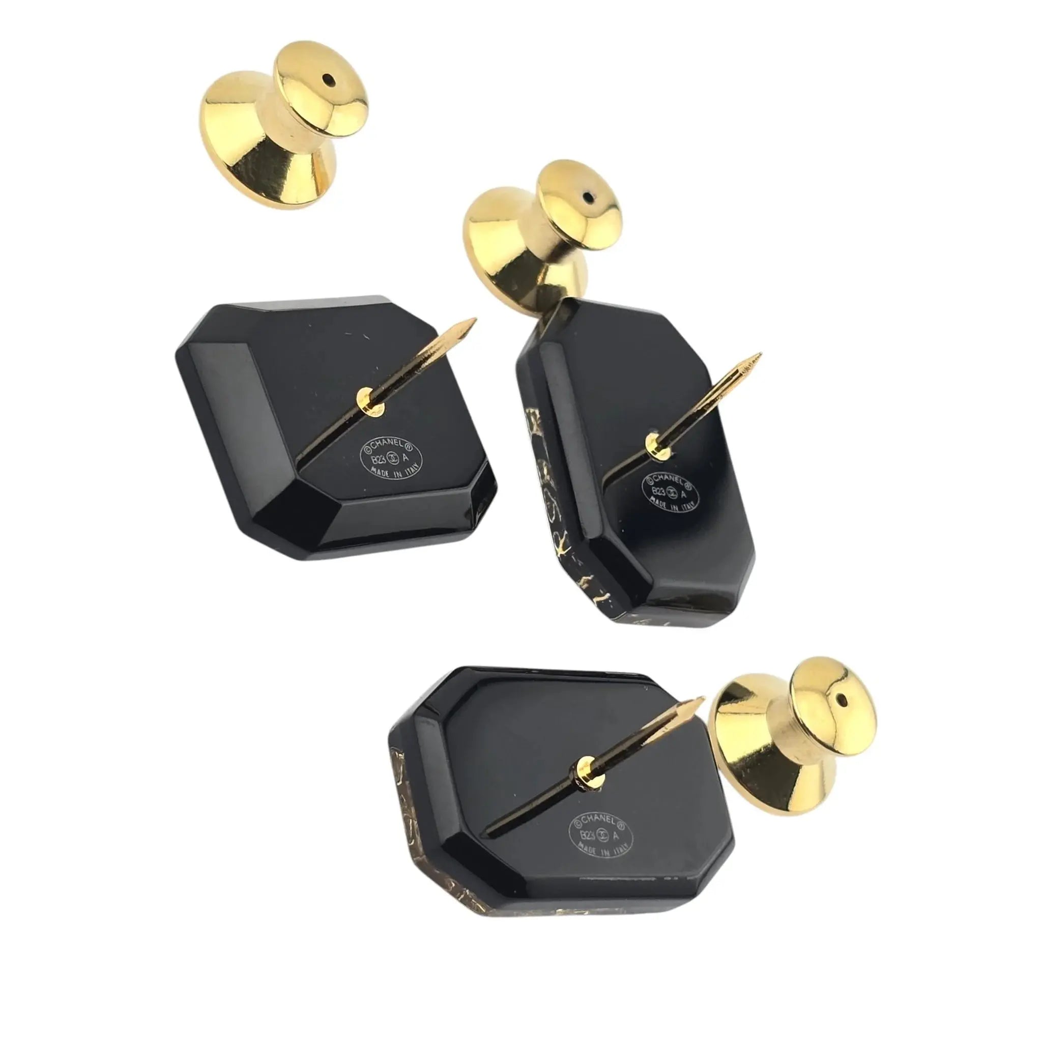 Chanel CC No 5 3 Black Gold Brooch 2023 CHANEL