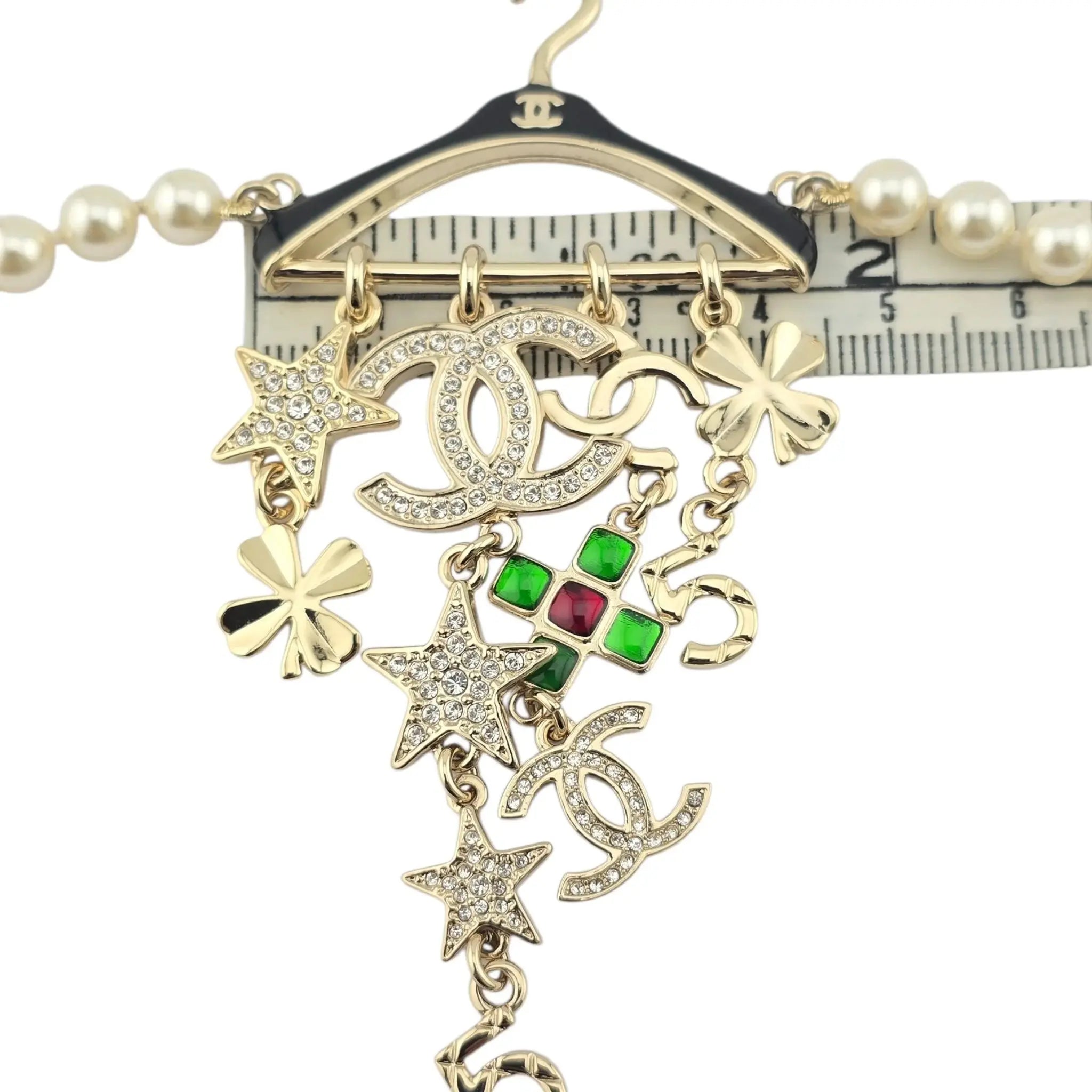 Chanel CC Faux Pearl Hanger Pendant Necklace 2023 CHANEL