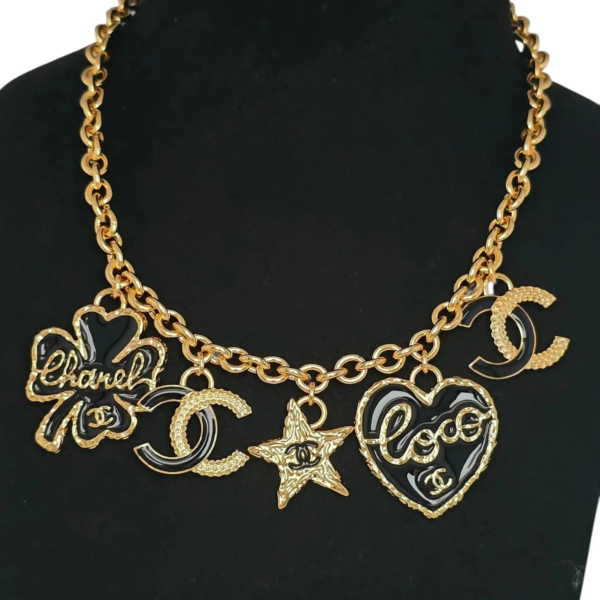 Chanel CC Enamel 'Coco Chanel' Charm Necklace B24 CHANEL