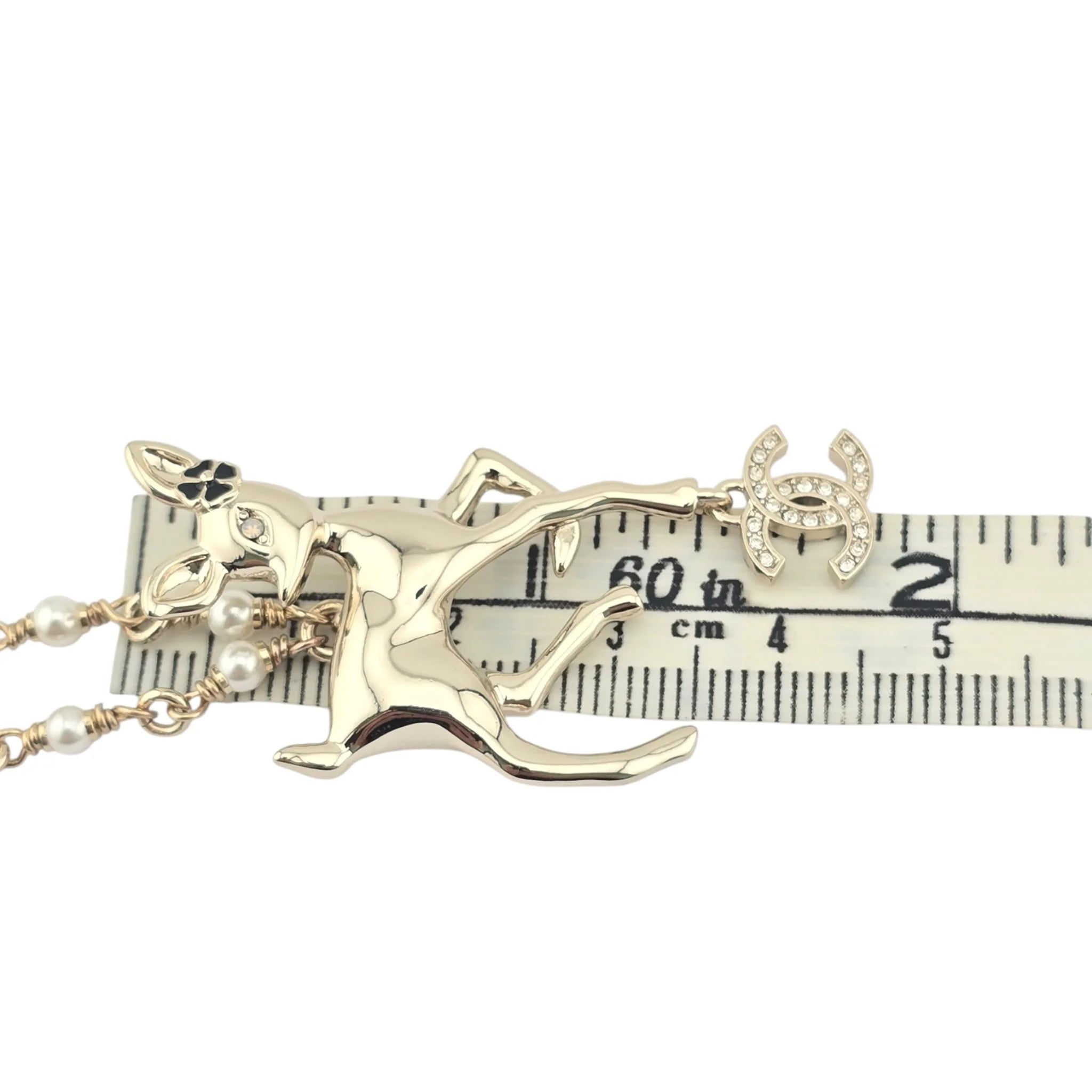 Chanel CC Deer Pendant Gold Necklace 2025 CHANEL
