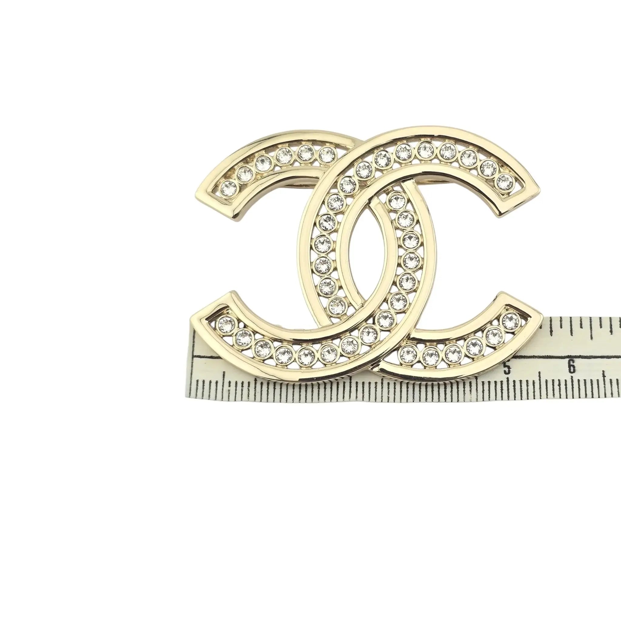 Chanel CC Gold Crystal Brooch B23 CHANEL
