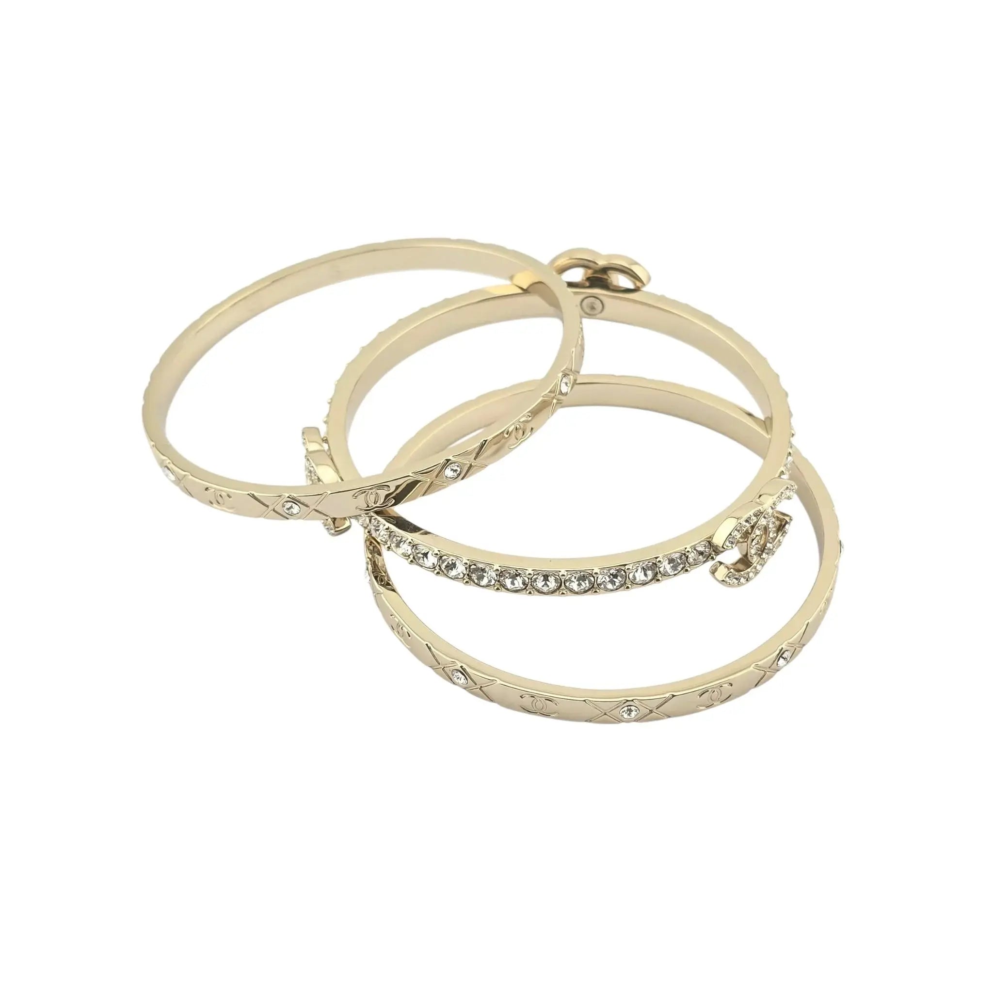 Chanel CC Cuff Bangle Gold Set S 2025 CHANEL