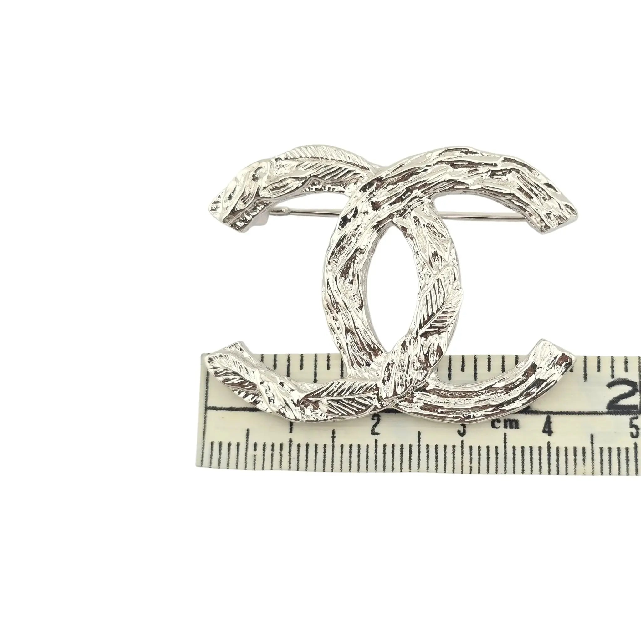 Chanel CC Metal Silver Brooch 2025 CHANEL
