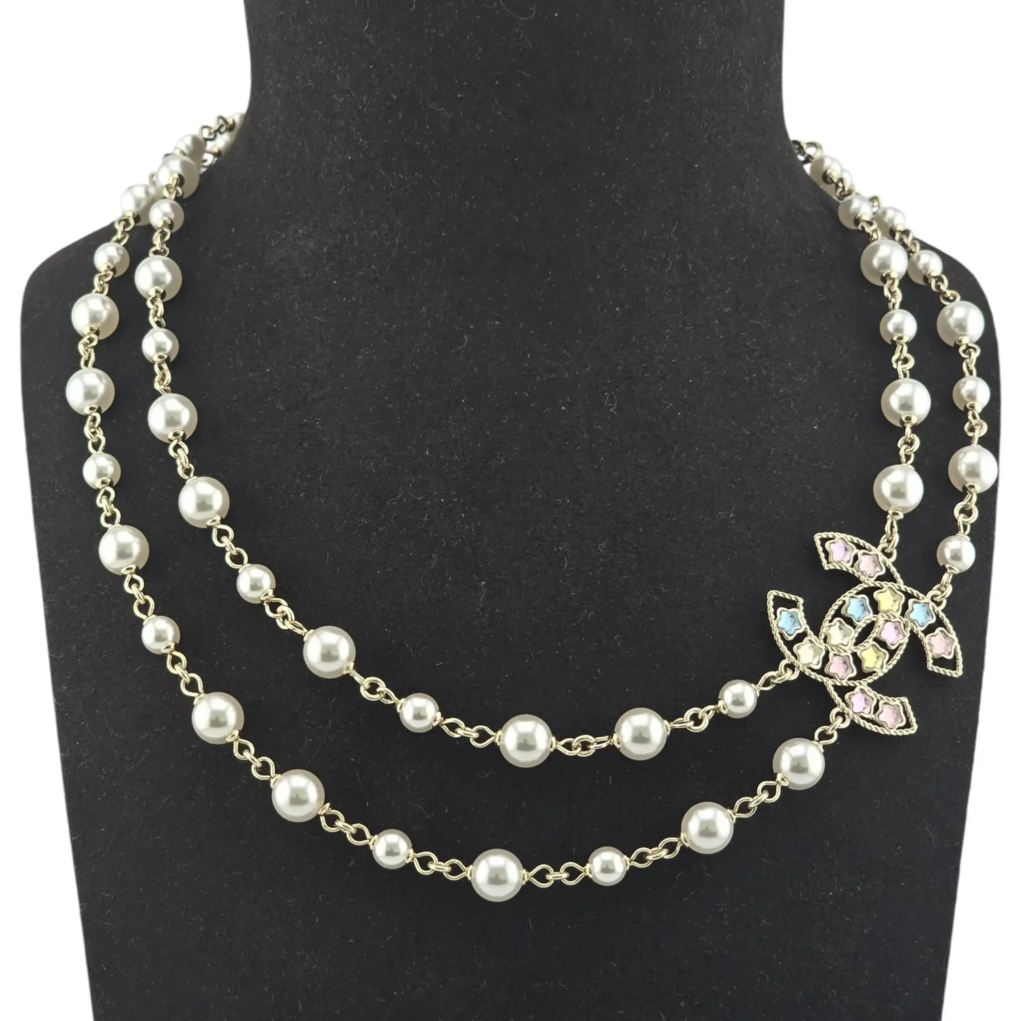 Chanel CC Multicoloured Faux Pearl Necklace 2025 CHANEL
