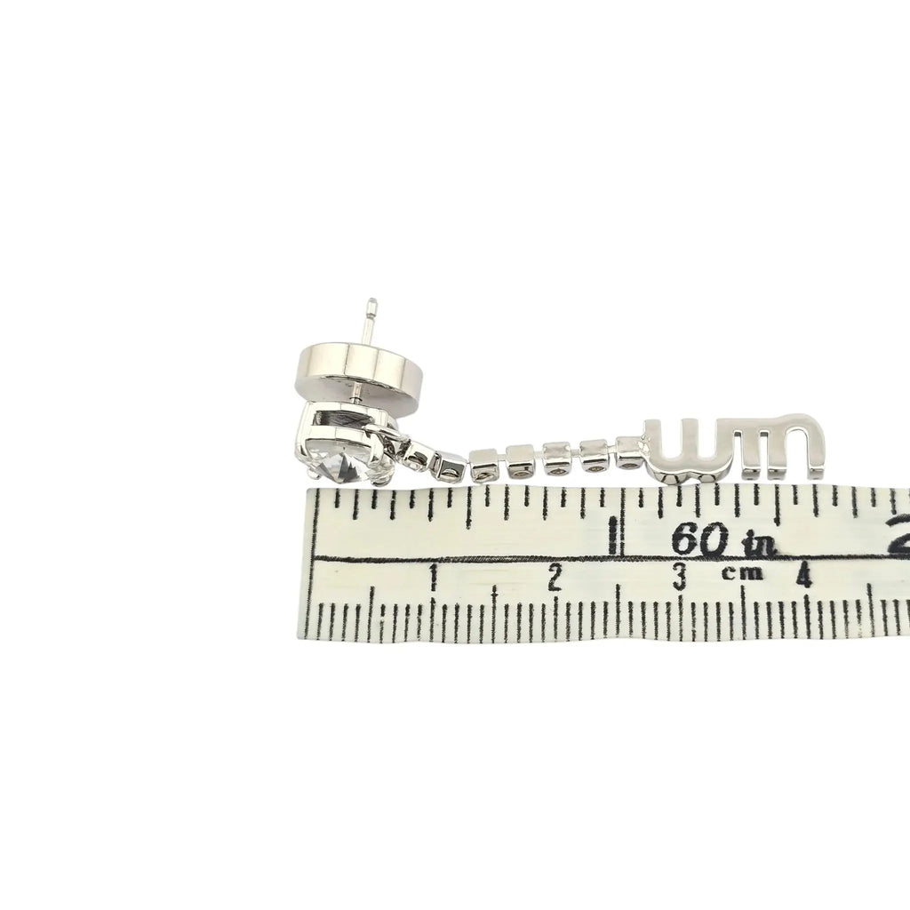 Miu Miu Logo Silver Crystal Earrings MIU MIU