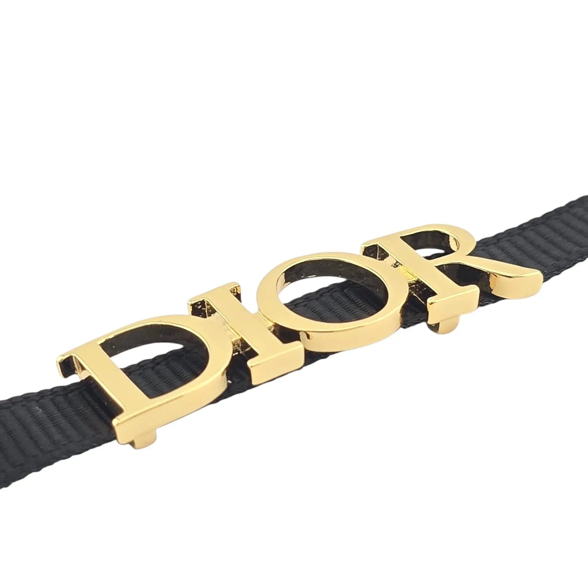 Christian Dior Black Gold Fabric Choker Necklace DIOR