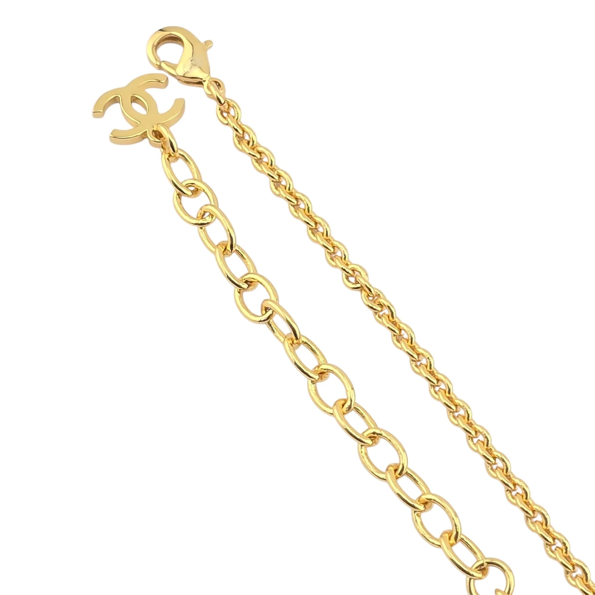 Chanel CC Pendant Gold Black Necklace 2025 CHANEL
