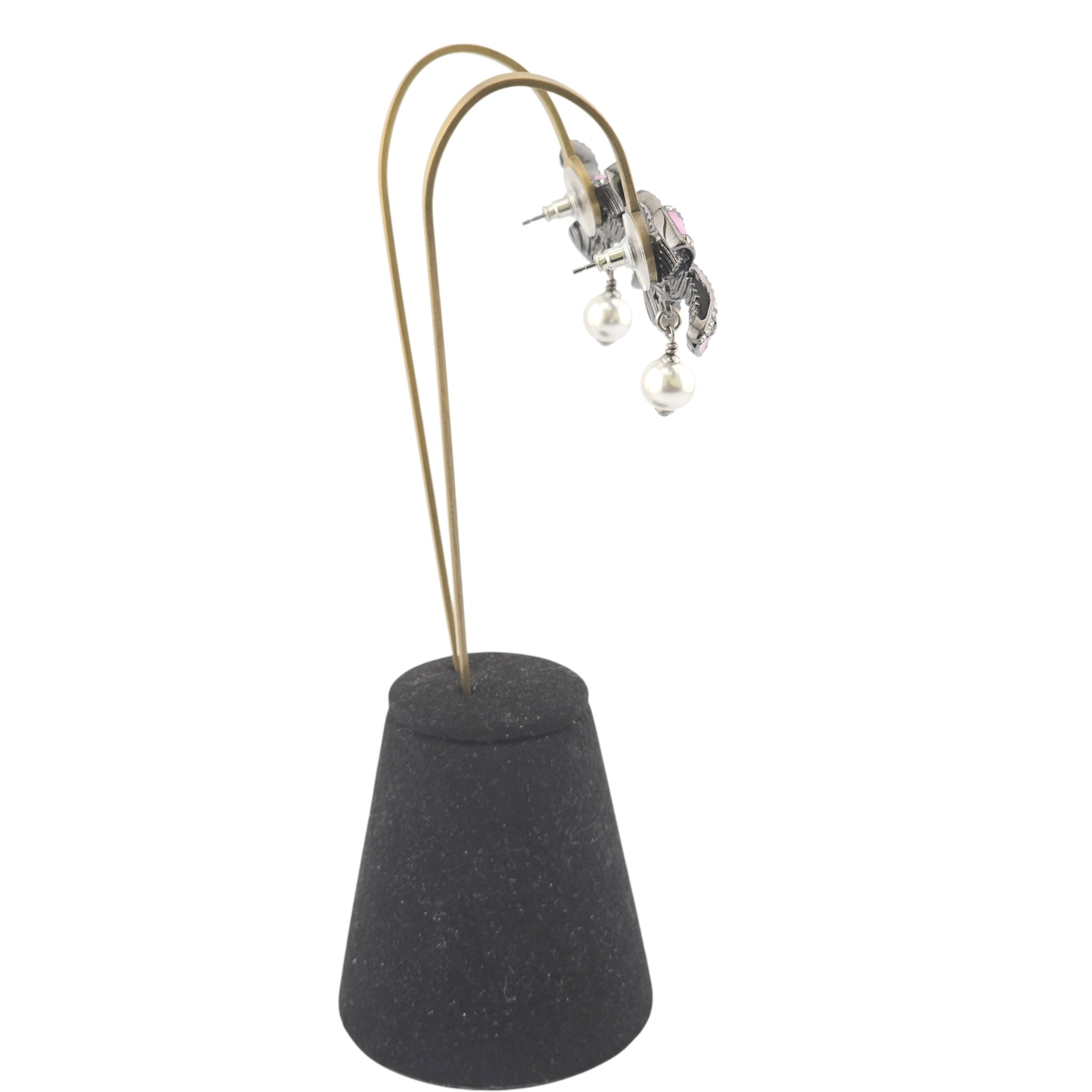 Chanel CC Silver Crystal Enamel Bow Earrings 2025