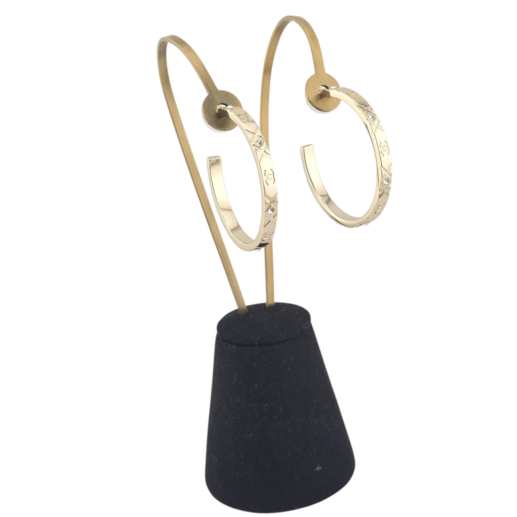 Chanel CC Gold Hoop Metal Earrings 2025 CHANEL