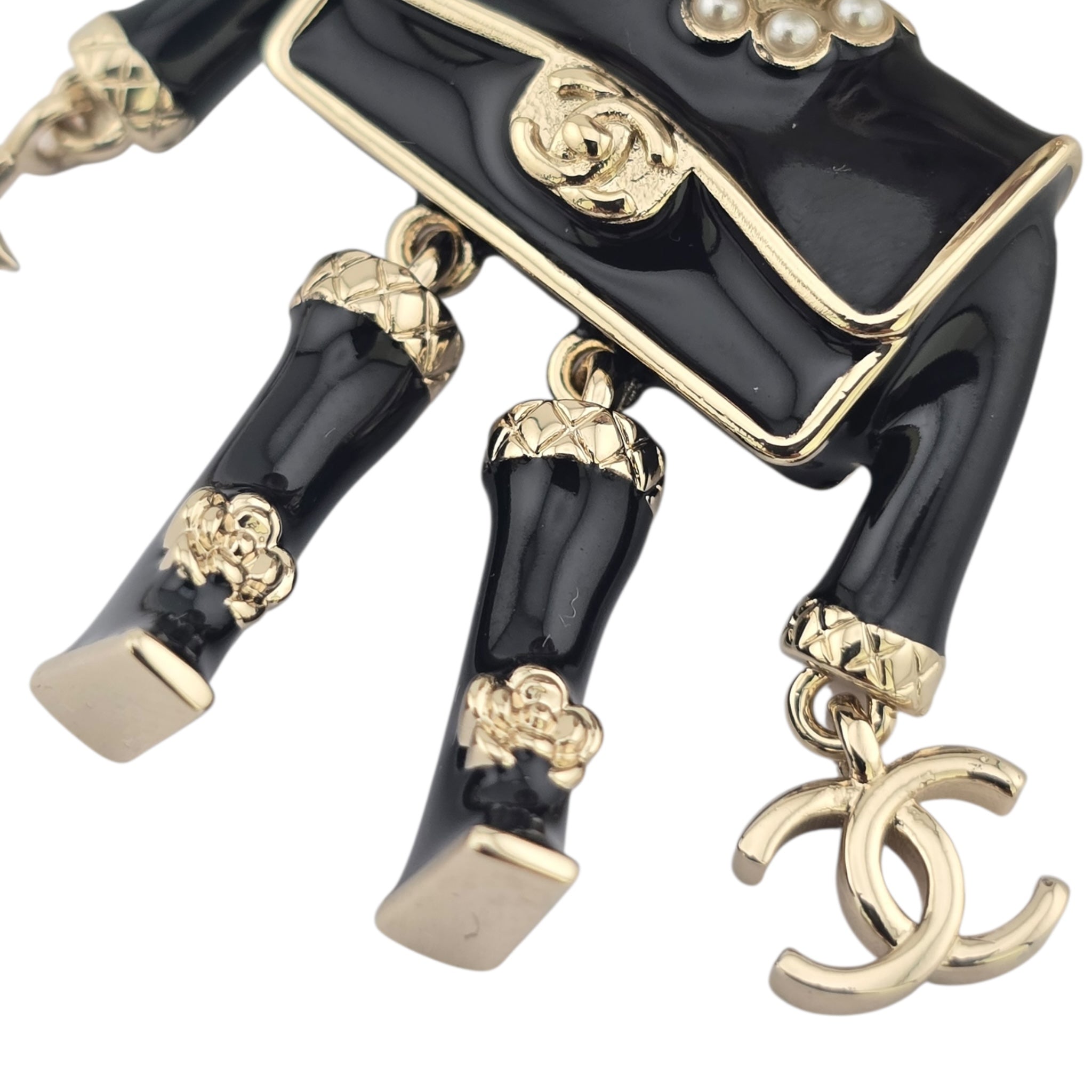 Chanel CC Robot Black Key Ring Bag Charm 25B CHANEL
