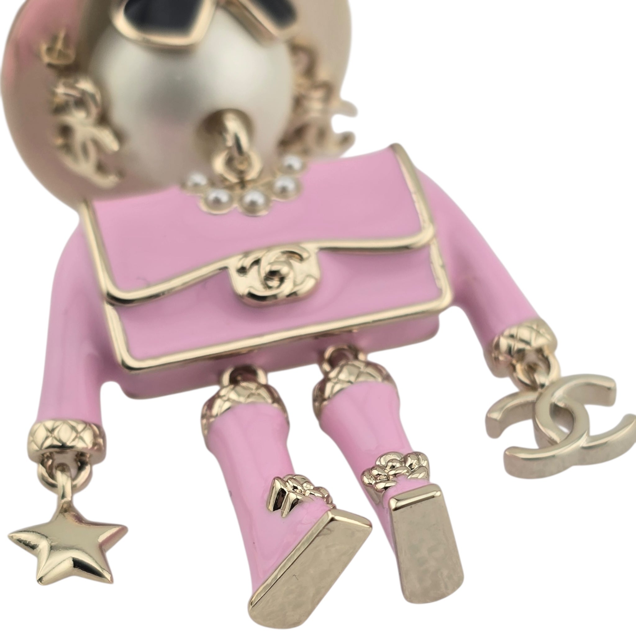 Chanel CC Robot Gabrielle Doll Pink Key Ring Bag Charm 25B CHANEL
