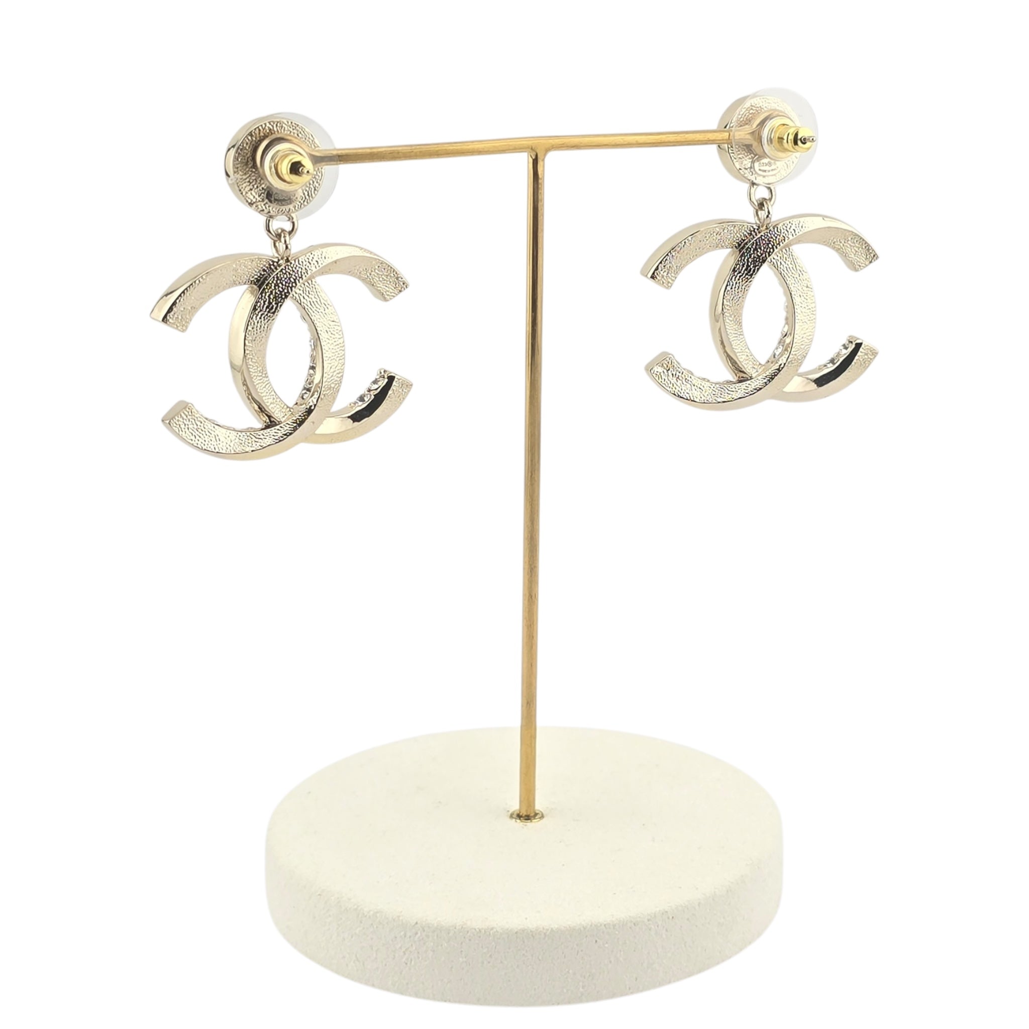 Chanel CC Gold Crystal Earrings 2023 CHANEL