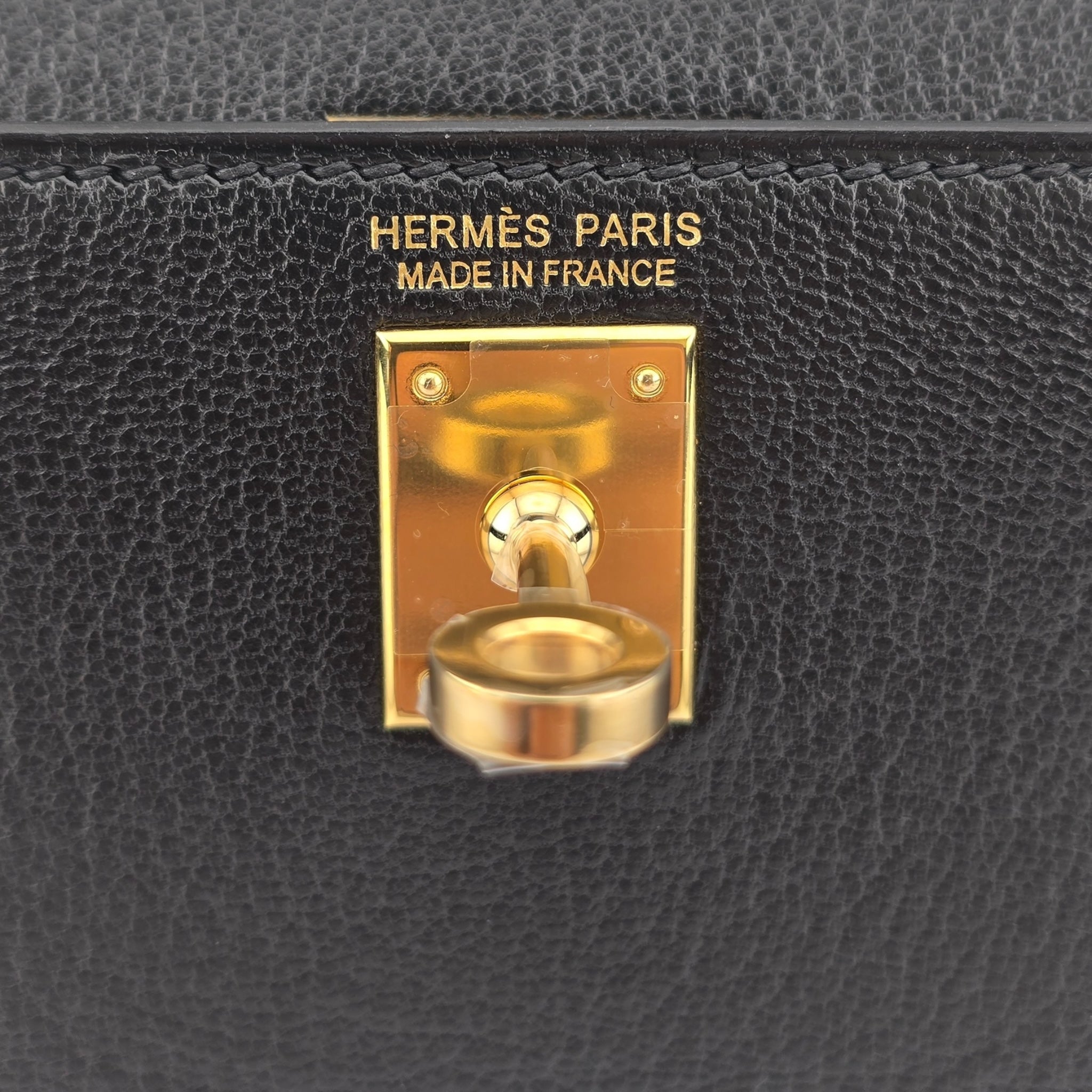 Hermes Mini Kelly II Chèvre Noir Gold Hardware HERMES