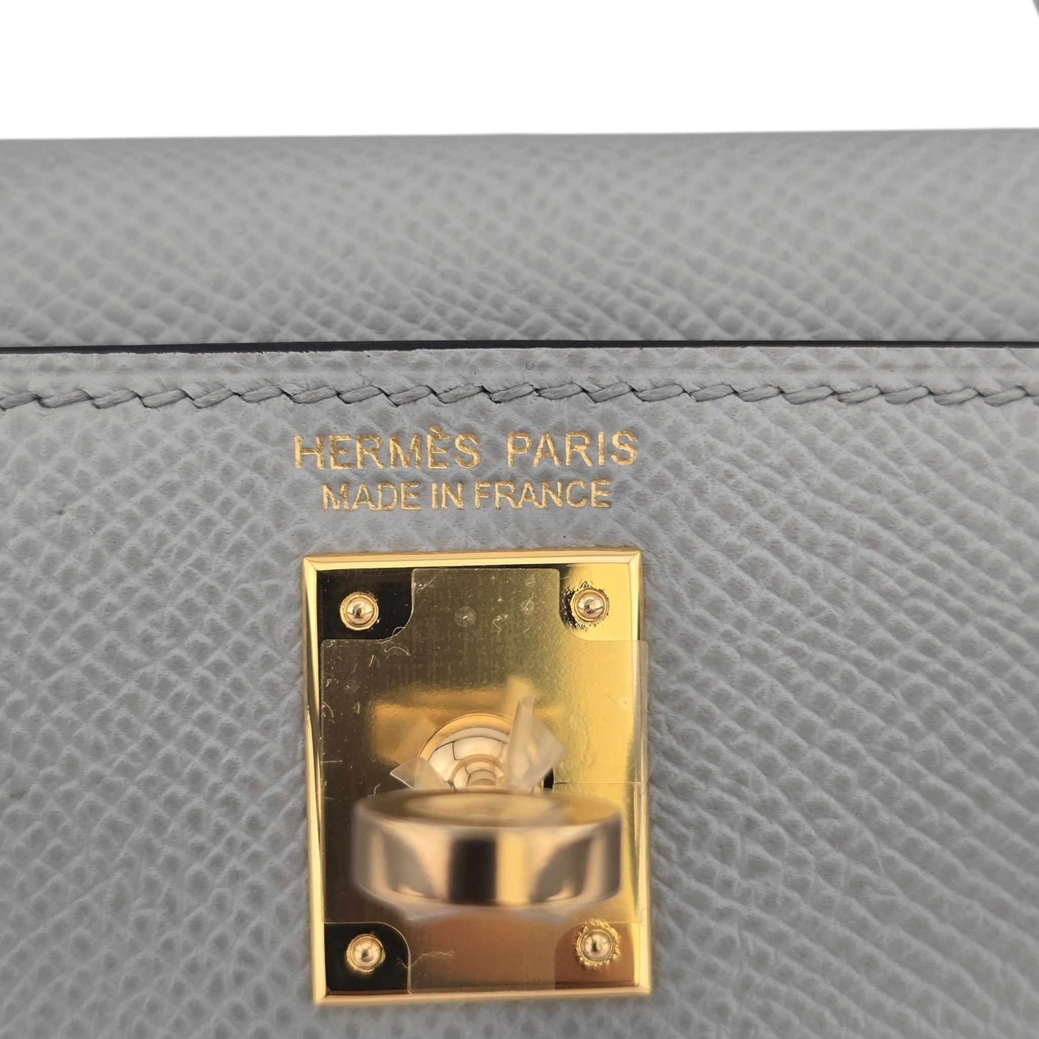 Hermes Mini Kelly II Epsom Bleu Glacier Gold Hardware HERMES