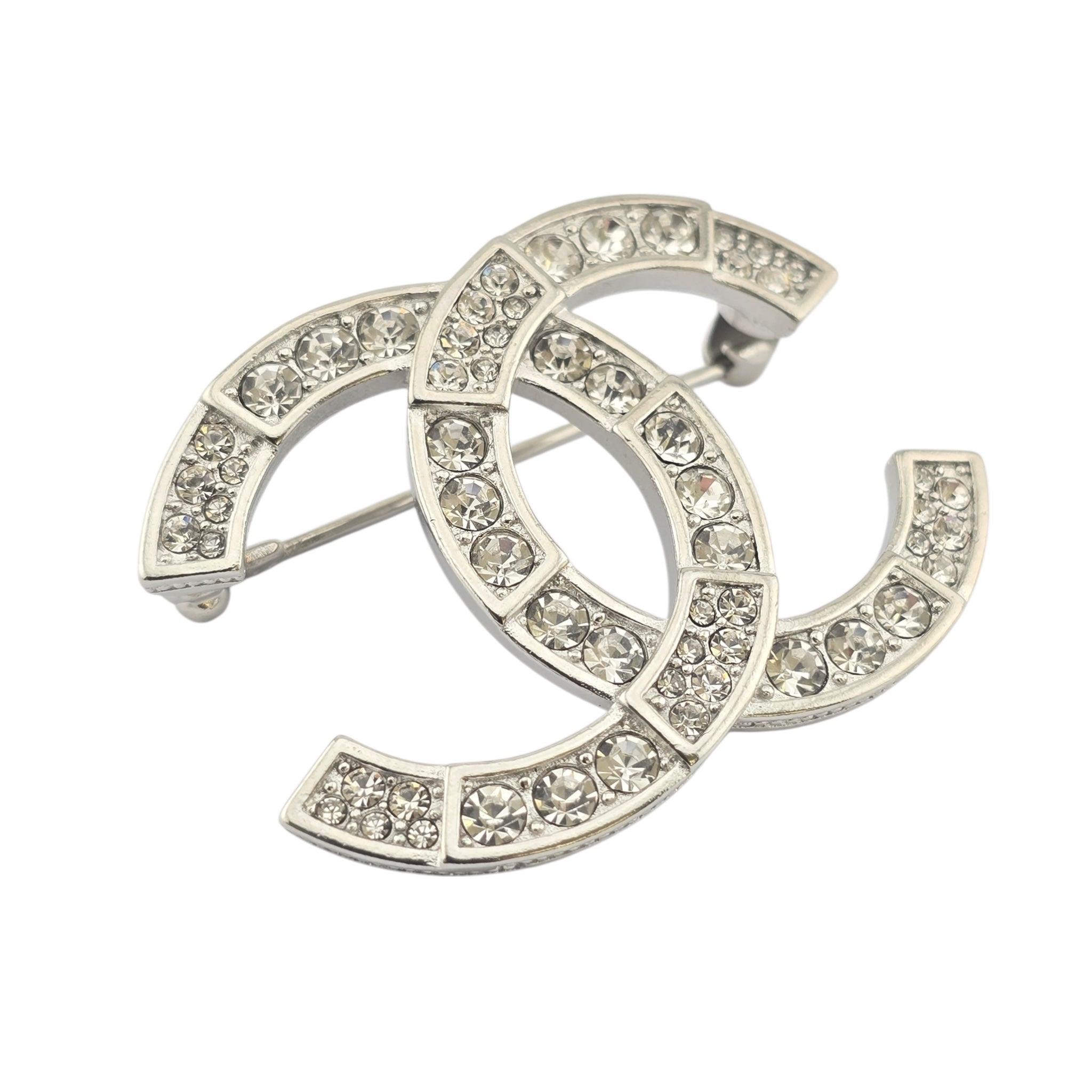 Chanel CC Silver Crystals Brooch 2020 CHANEL