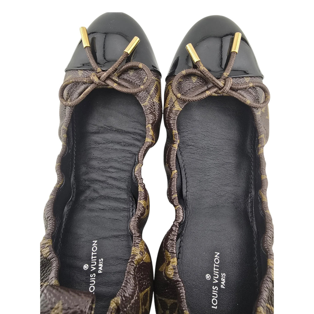Louis Vuitton LV Brown Canvas Monogram Ballet Flats 39 LOUIS VUITTON
