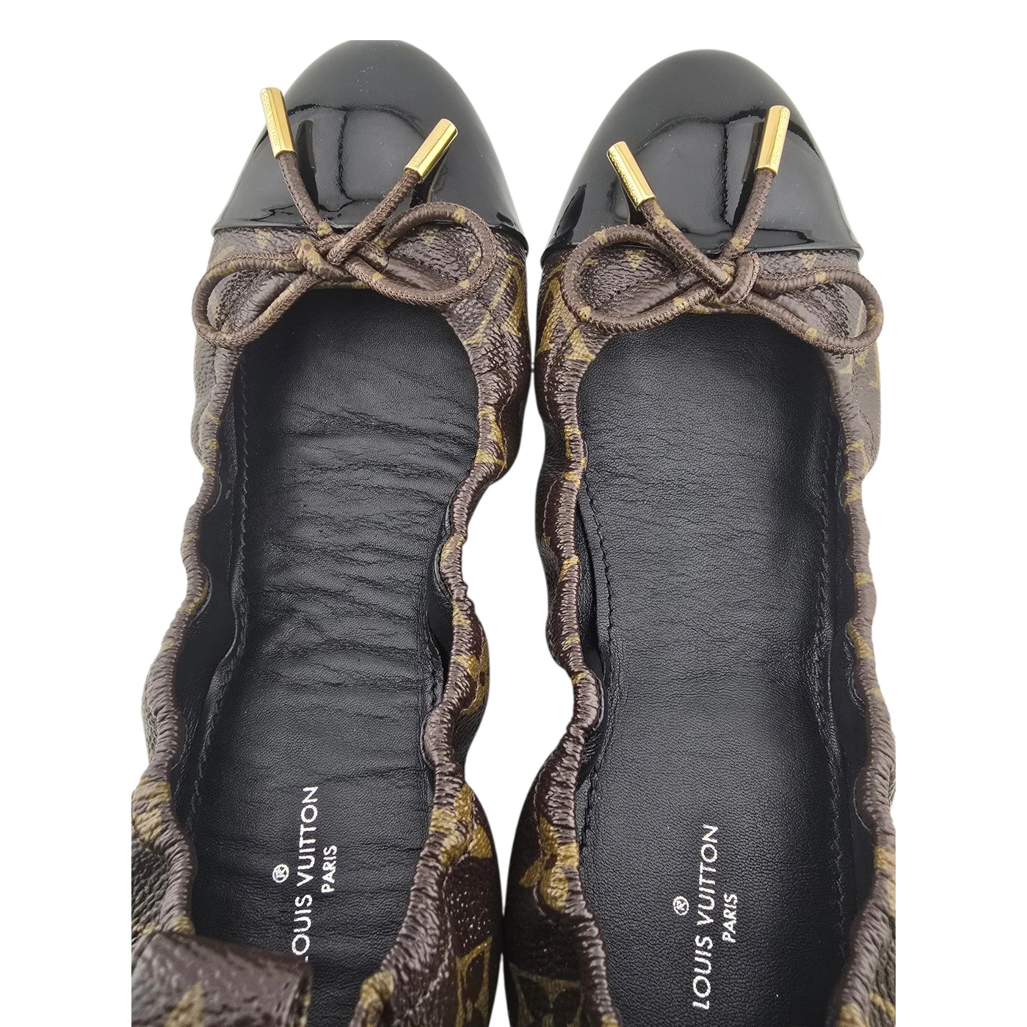 Louis Vuitton LV Brown Canvas Monogram Ballet Flats 39 LOUIS VUITTON