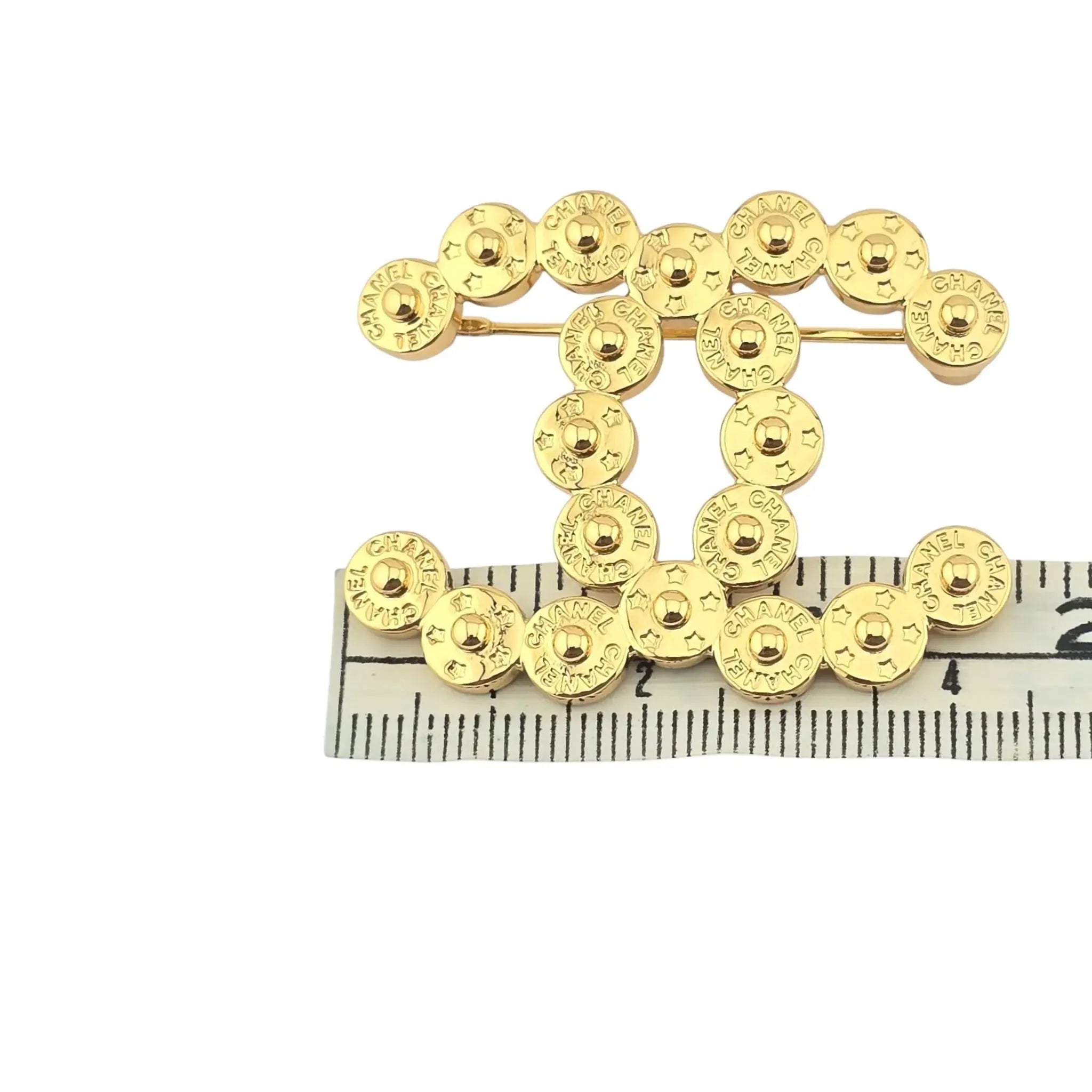 Chanel CC Gold Button Brooch 2024 CHANEL