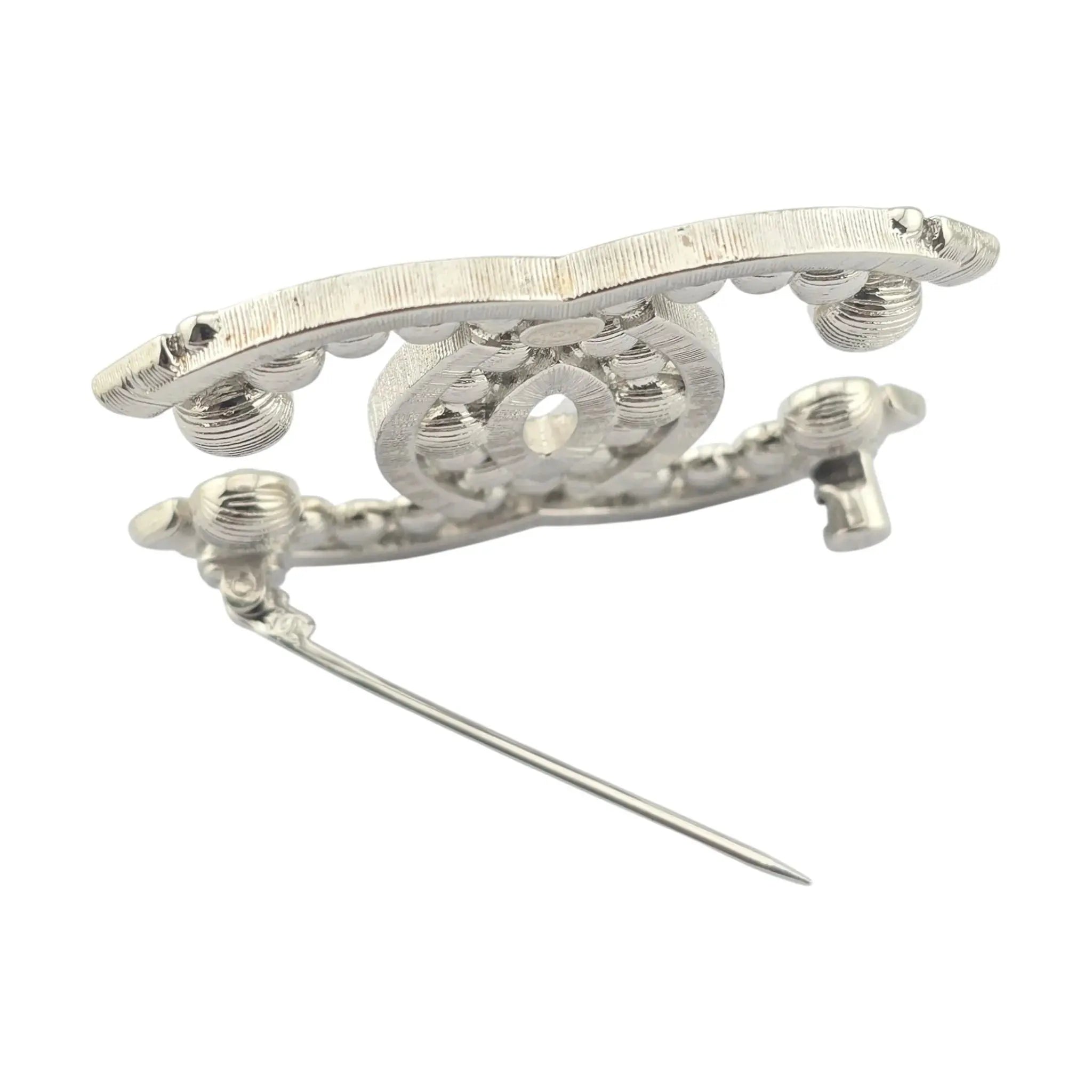 Chanel CC Metal Crystal Brooch Silver 2023 CHANEL