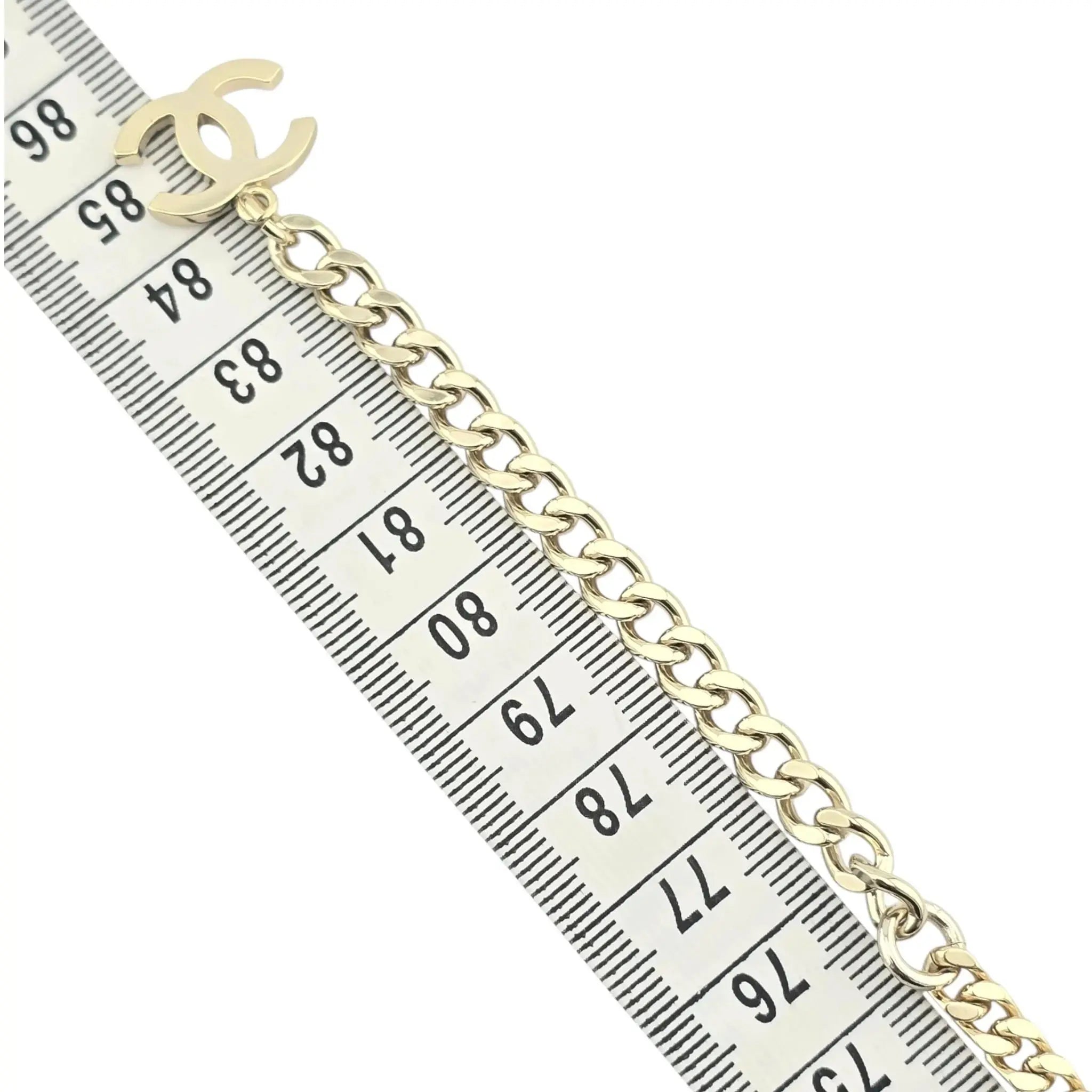 Chanel CC Gold Crystal Chain Silver Long Necklace 2021 CHANEL