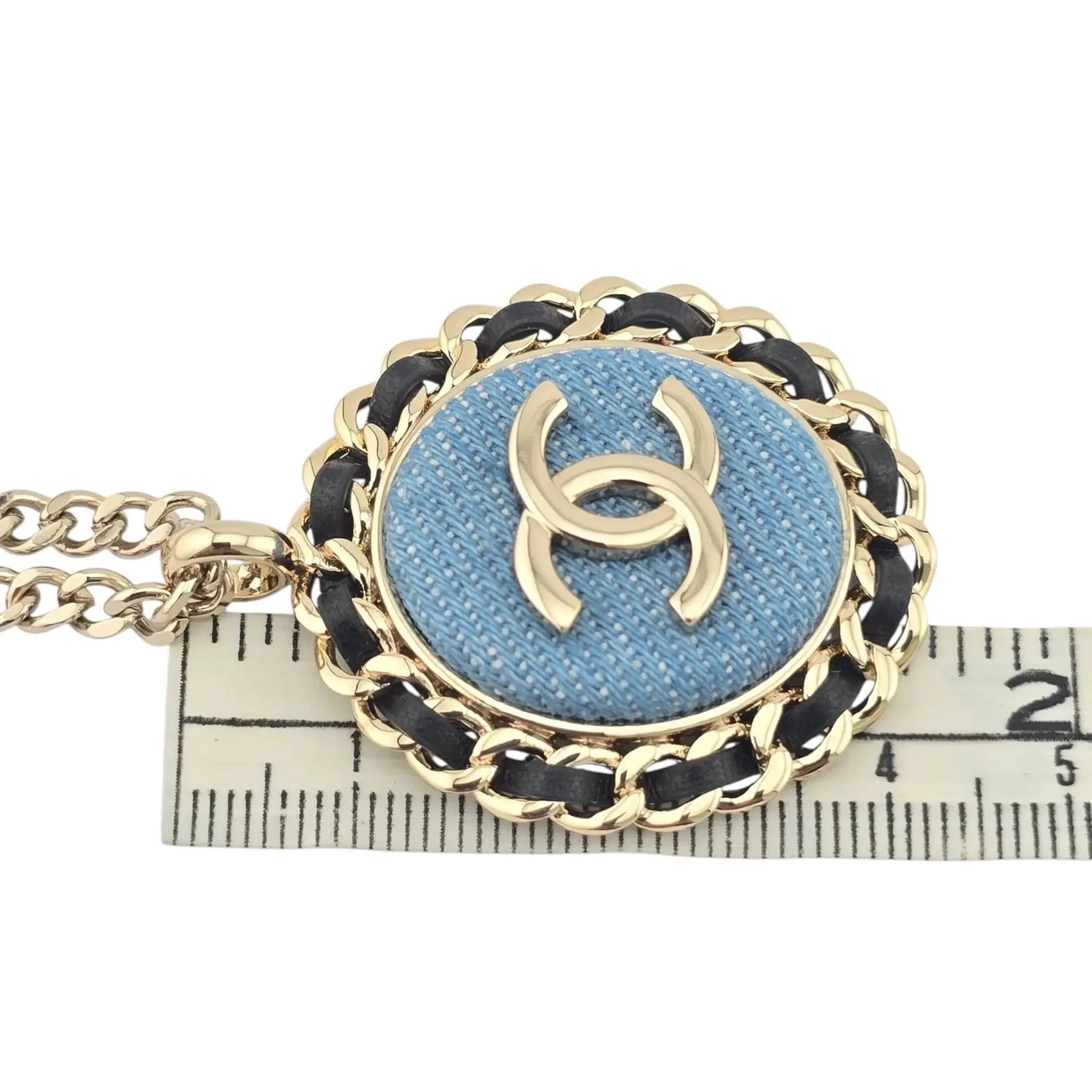 Chanel CC Denim Pendant Necklace 2025 CHANEL