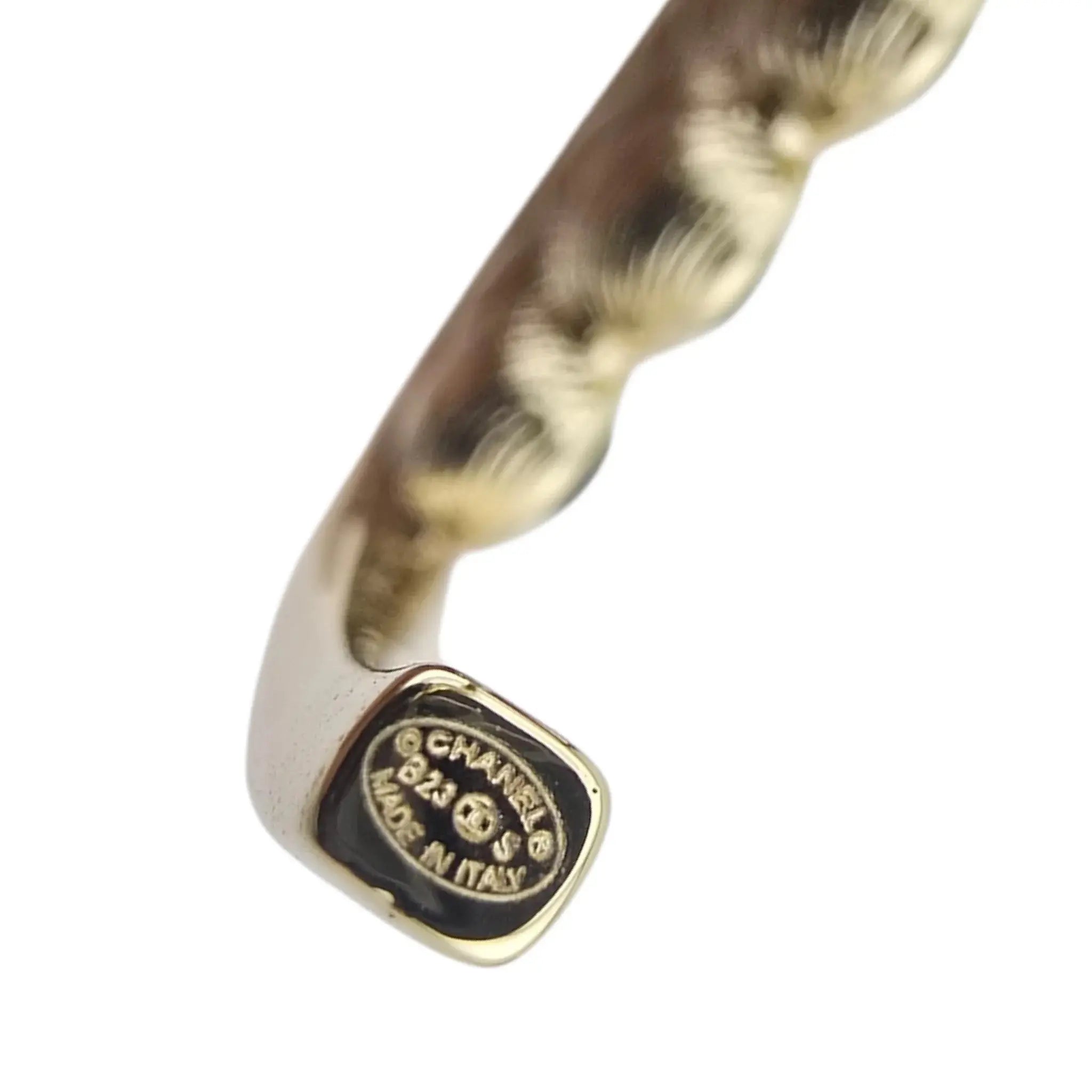 Chanel CC Black Crystal Gold Hoop Earrings SS23 CHANEL