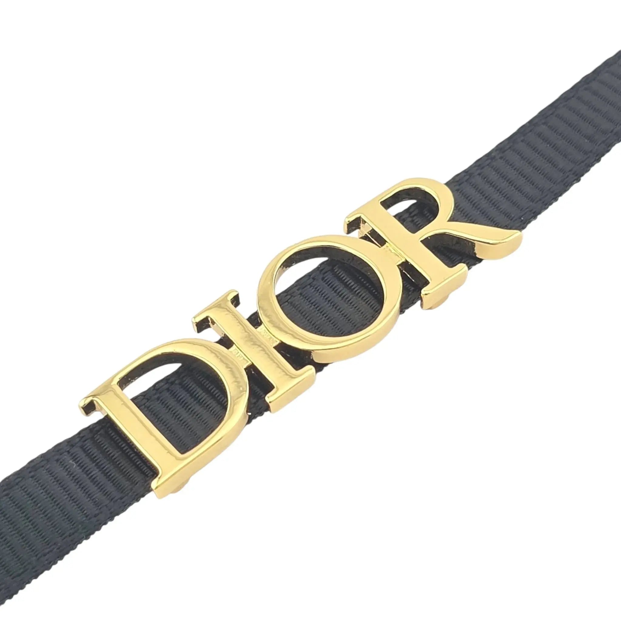 Christian Dior Black Gold Fabric Choker Necklace DIOR