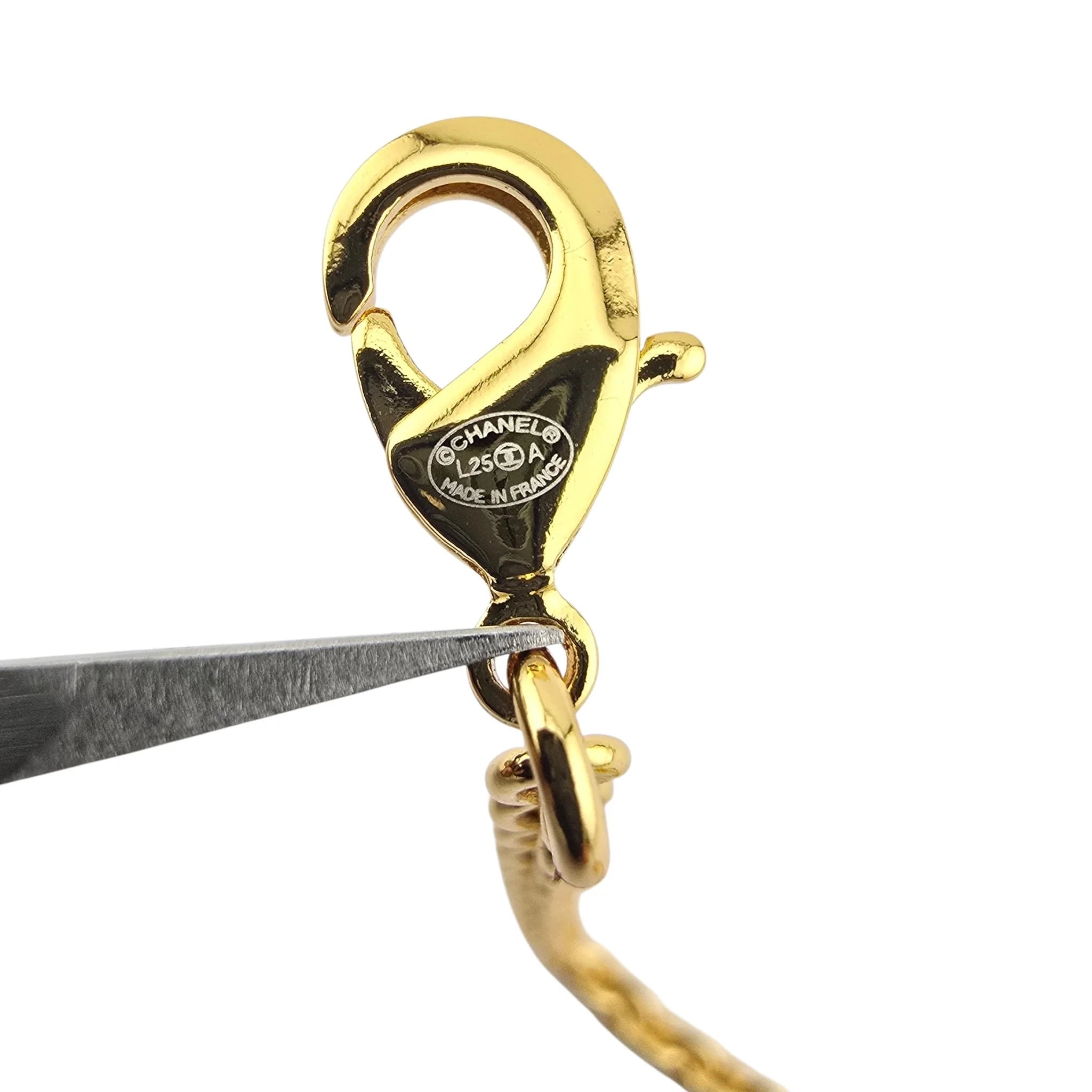 Chanel CC Pendant Gold Black Necklace 2025 CHANEL