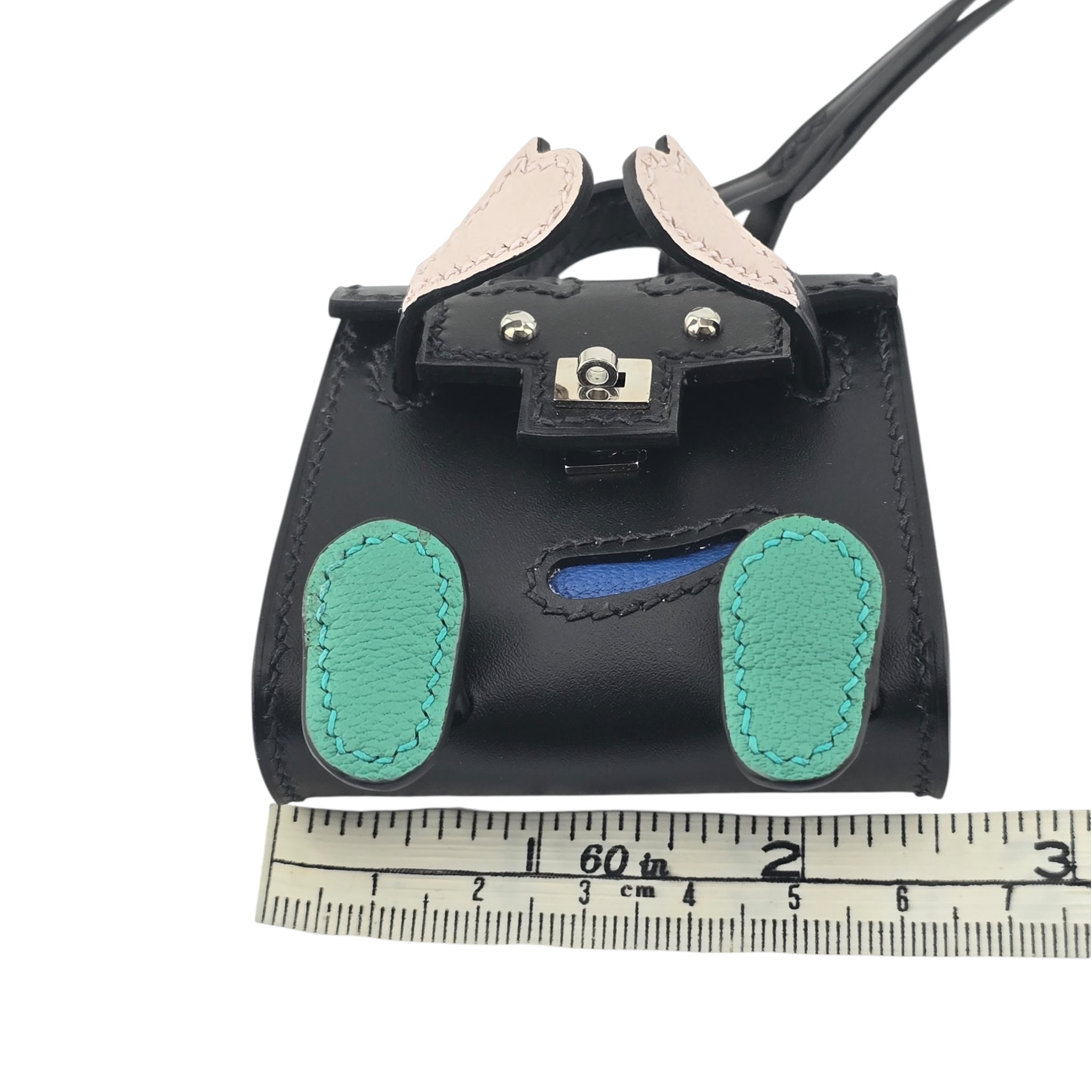 Hermes Quelle Idole Kelly Doll Bag Charm Noir Black
