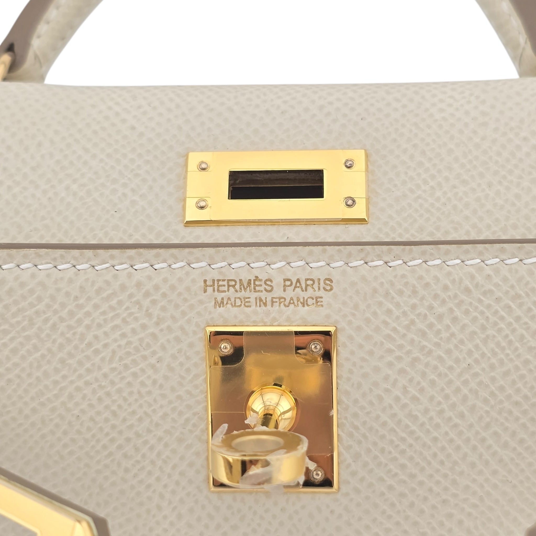 Hermes Mini Kelly II Epsom Craie Gold Hardware Bag HERMES